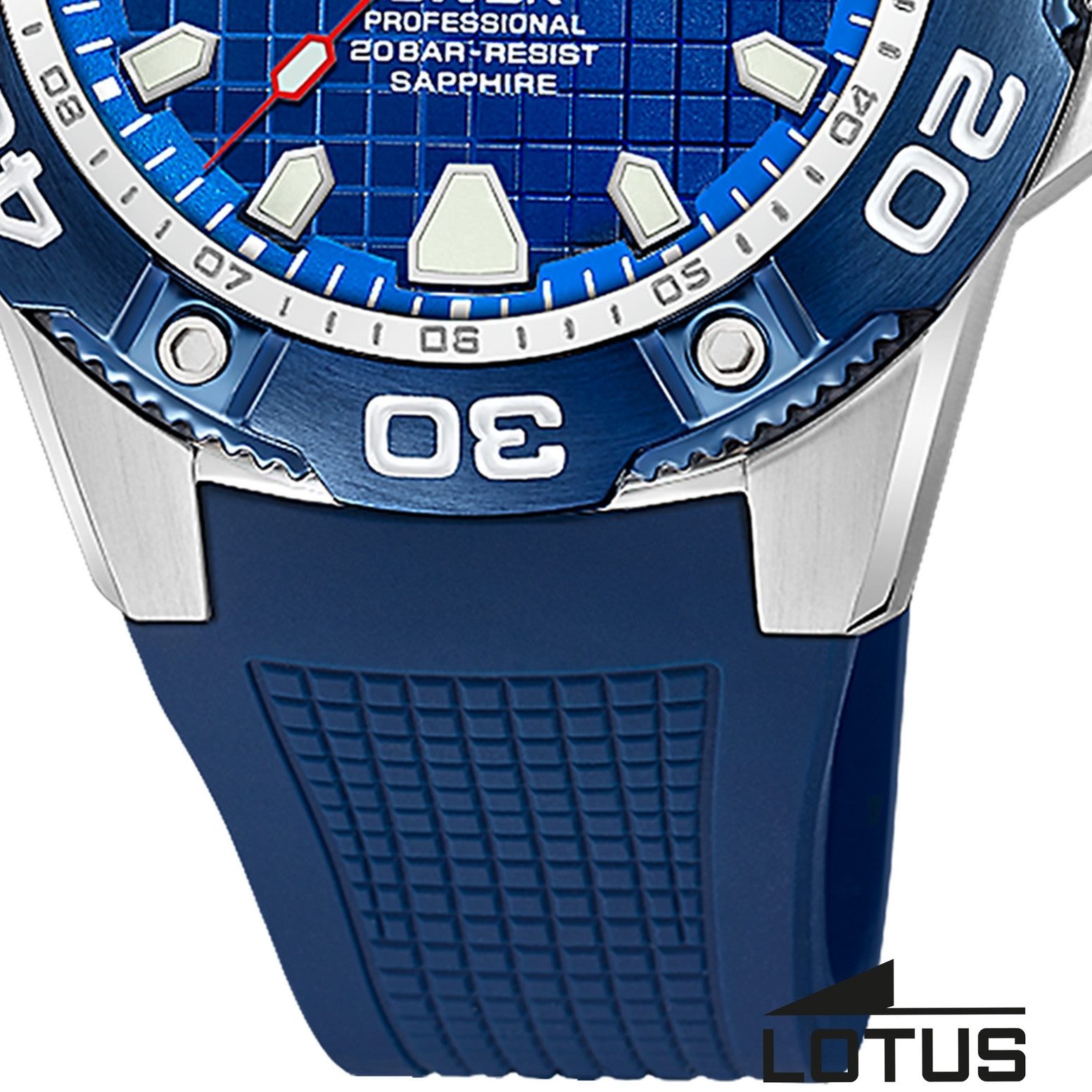Lotus Chronograph Lotus Herrenuhr Silikon blau Lotus, (Chronograph), Herren Armbanduhr rund, groß (ca. 45mm), Edelstahl