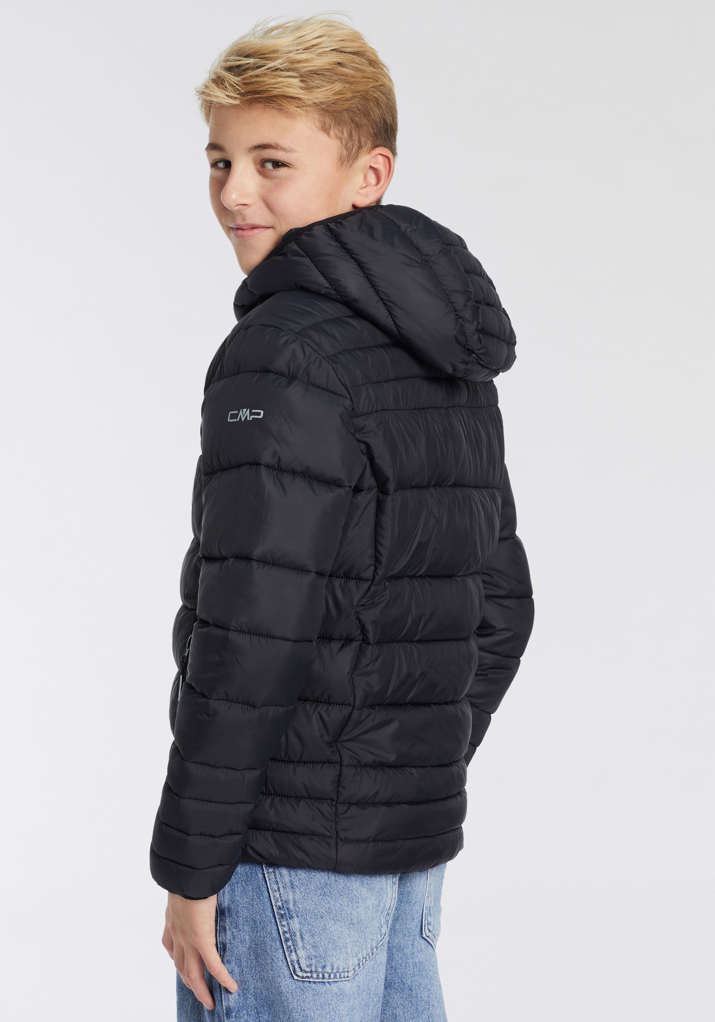 CMP Steppjacke KID JACKET FIX HOOD mit Kapuze, winddicht, wasserabweisend, aus Polyester
