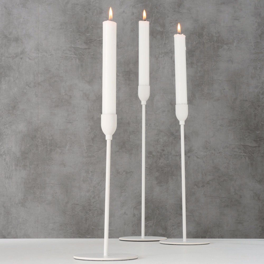 BOLTZE Kerzenhalter Malte, Weihnachtsdeko (Set, 3 St), aus Eisen, in  unterschiedlichen Höhen, 23 cm, 28 cm und 33 cm