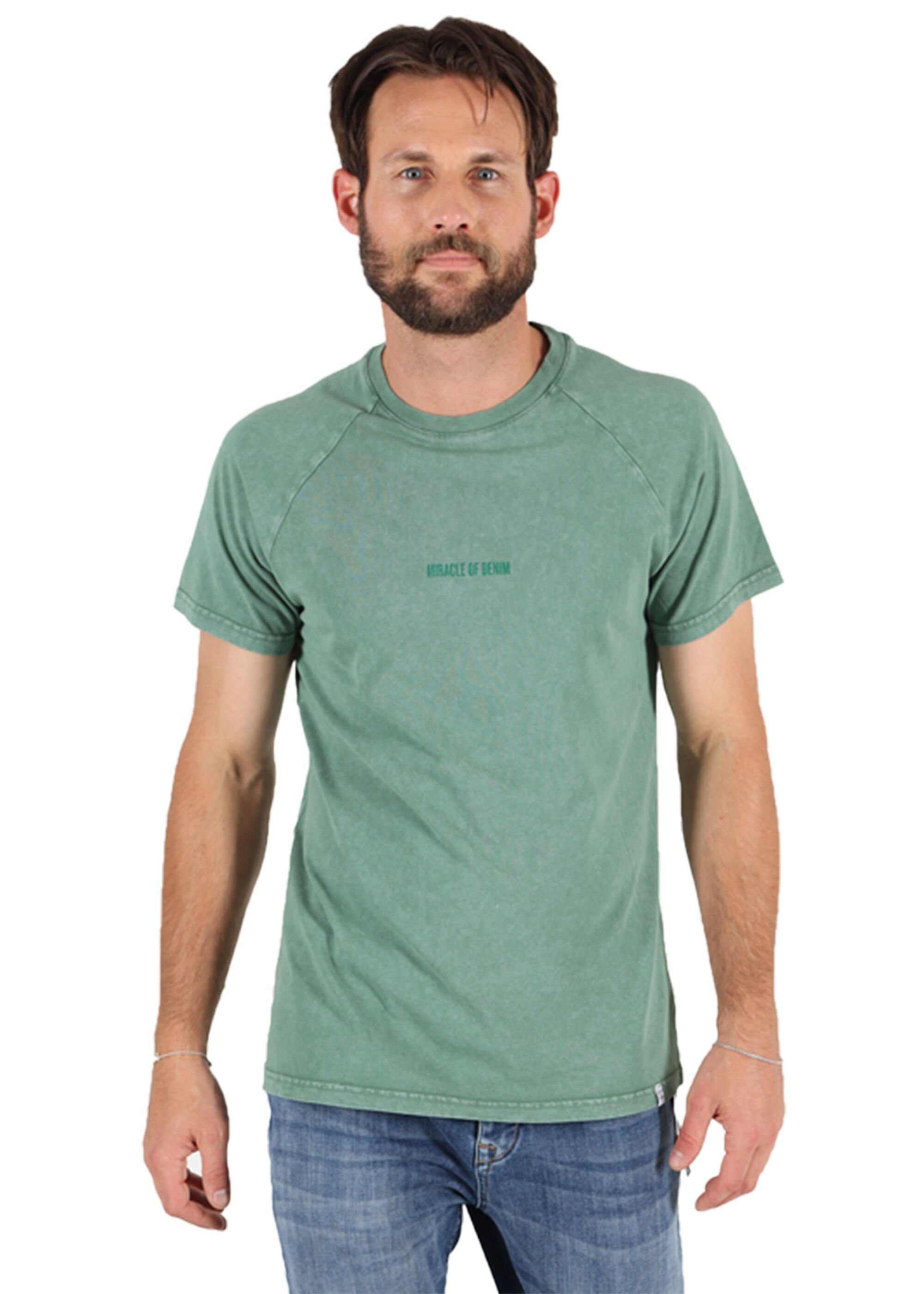 Miracle of Denim T-Shirt im unifarbenen Design Froggy Green