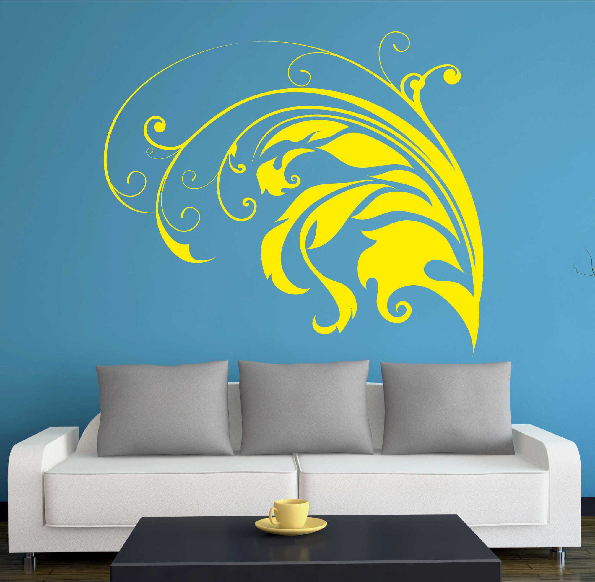 INDIGOS UG Wandtattoo Wandtattoo - Wandaufkleber - w314 Blatt Ranke Baum Pflanze Garten
