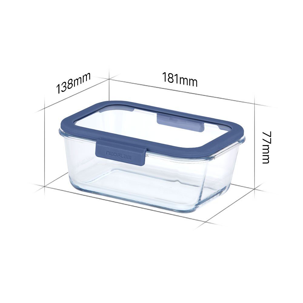Glacé Vorratsbehälter Borosilikatglas, (1-tlg) Glas NEOFLAM® 800ml, Silikon, Vorratsglas