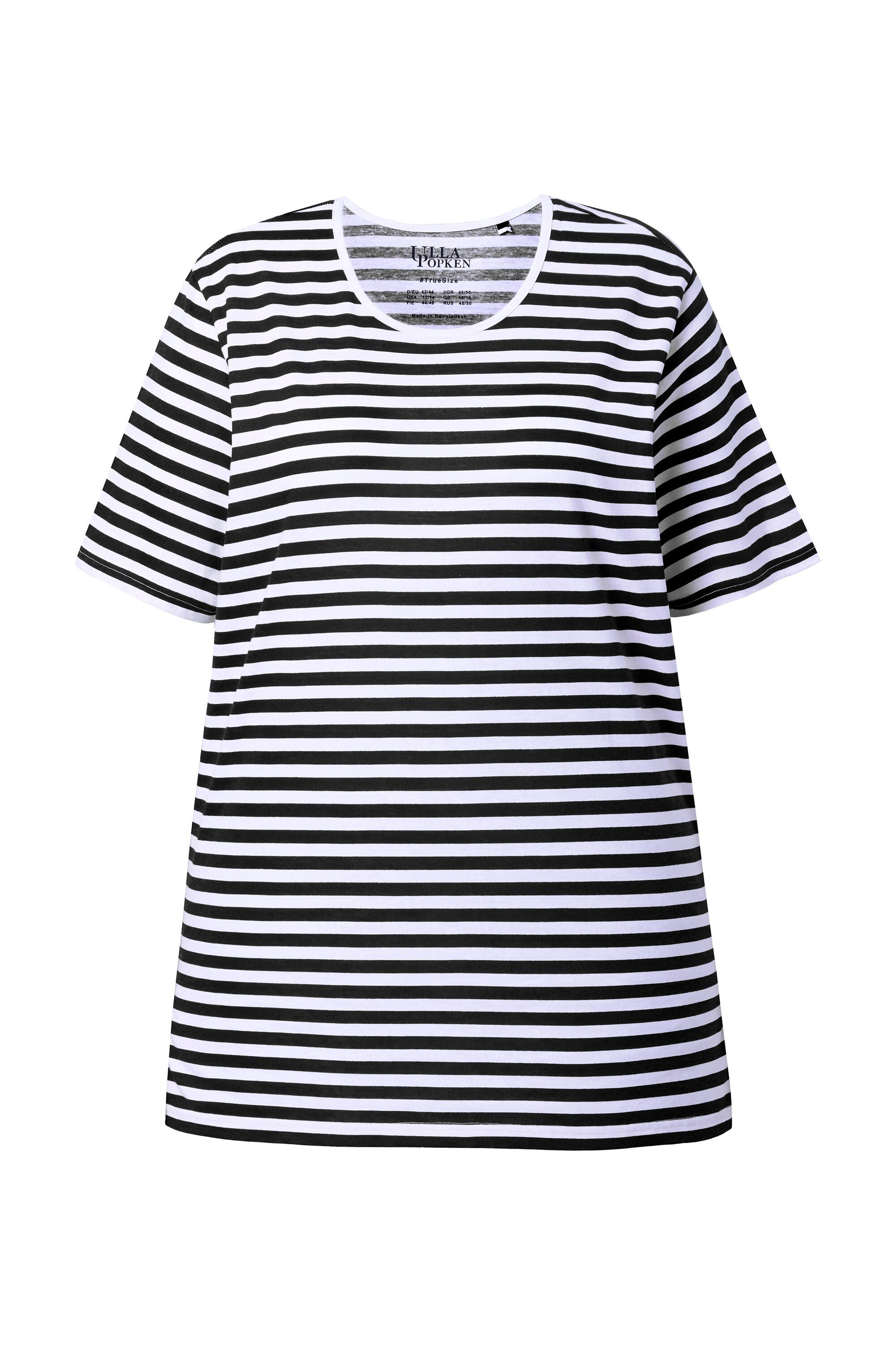 Ulla Popken T-Shirt T-Shirt Ringel Relaxed Rundhals Halbarm günstig online kaufen