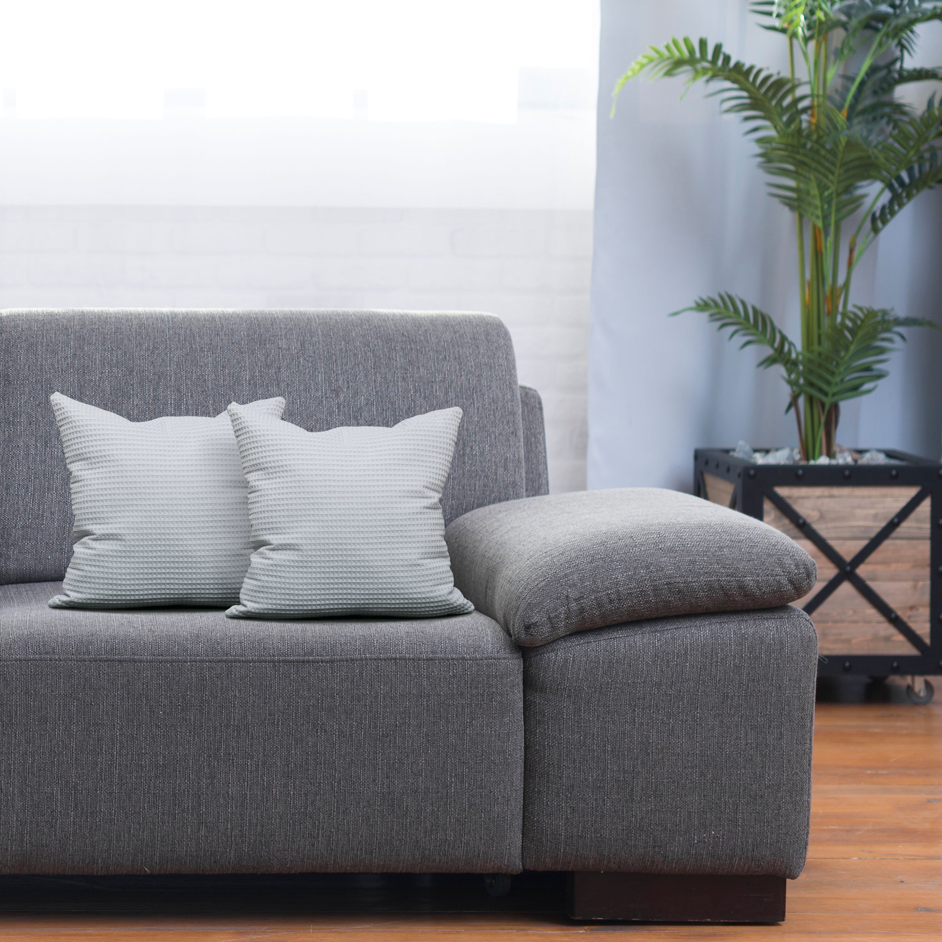 Amilian Dekokissen Dekoratives Kissen 40x40 cm mit Füllung, Waffel Baumwolle