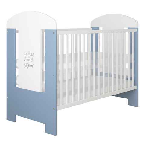 LCP Kids Kinderbett 60x120 cm Prince (Set, 2-tlg., Bett mit Matratze), 3 entnehmbare Schlupfsprossen an einem Seitenteil, einfache Montage