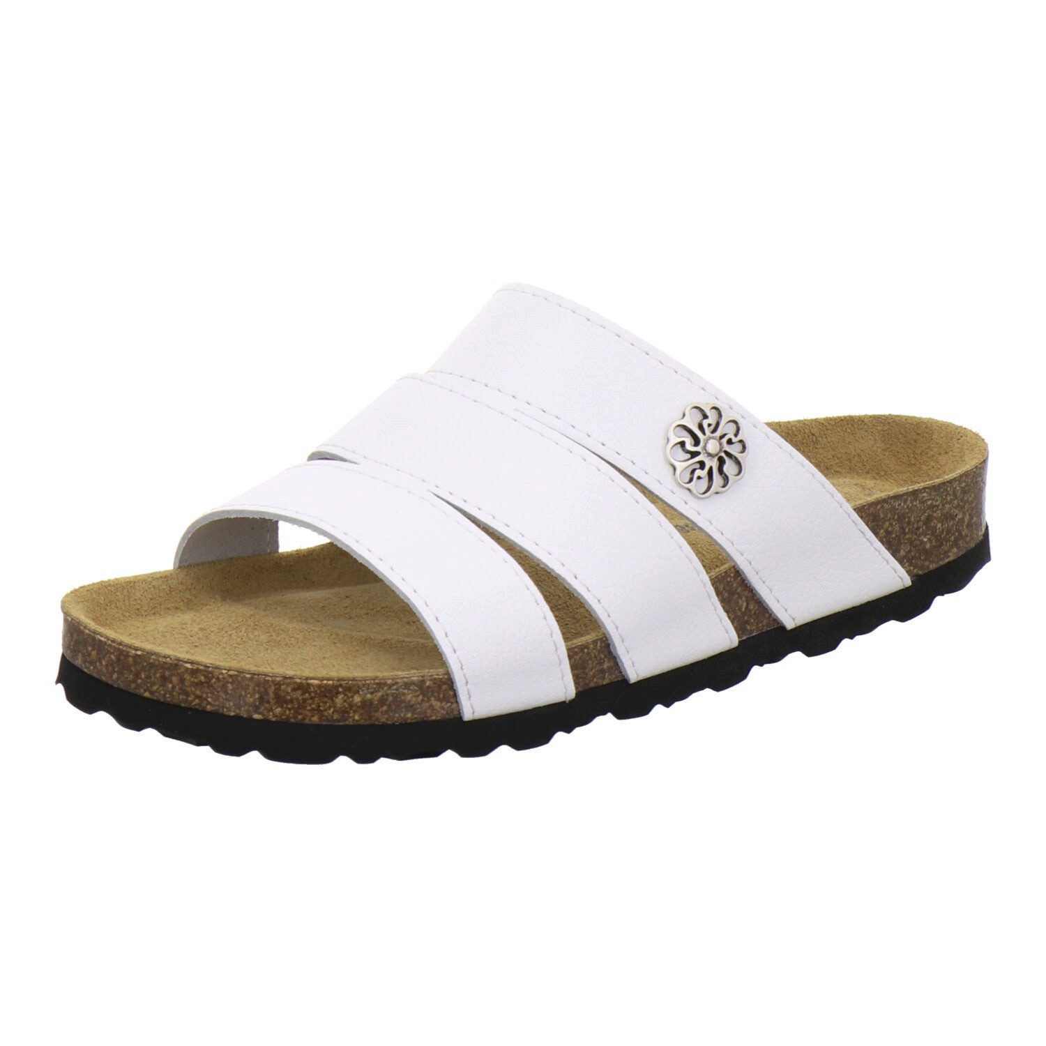 AFS-Schuhe 211310 modische Pantolette für Damen mit Fußbett, bequeme Sandalen aus Leder