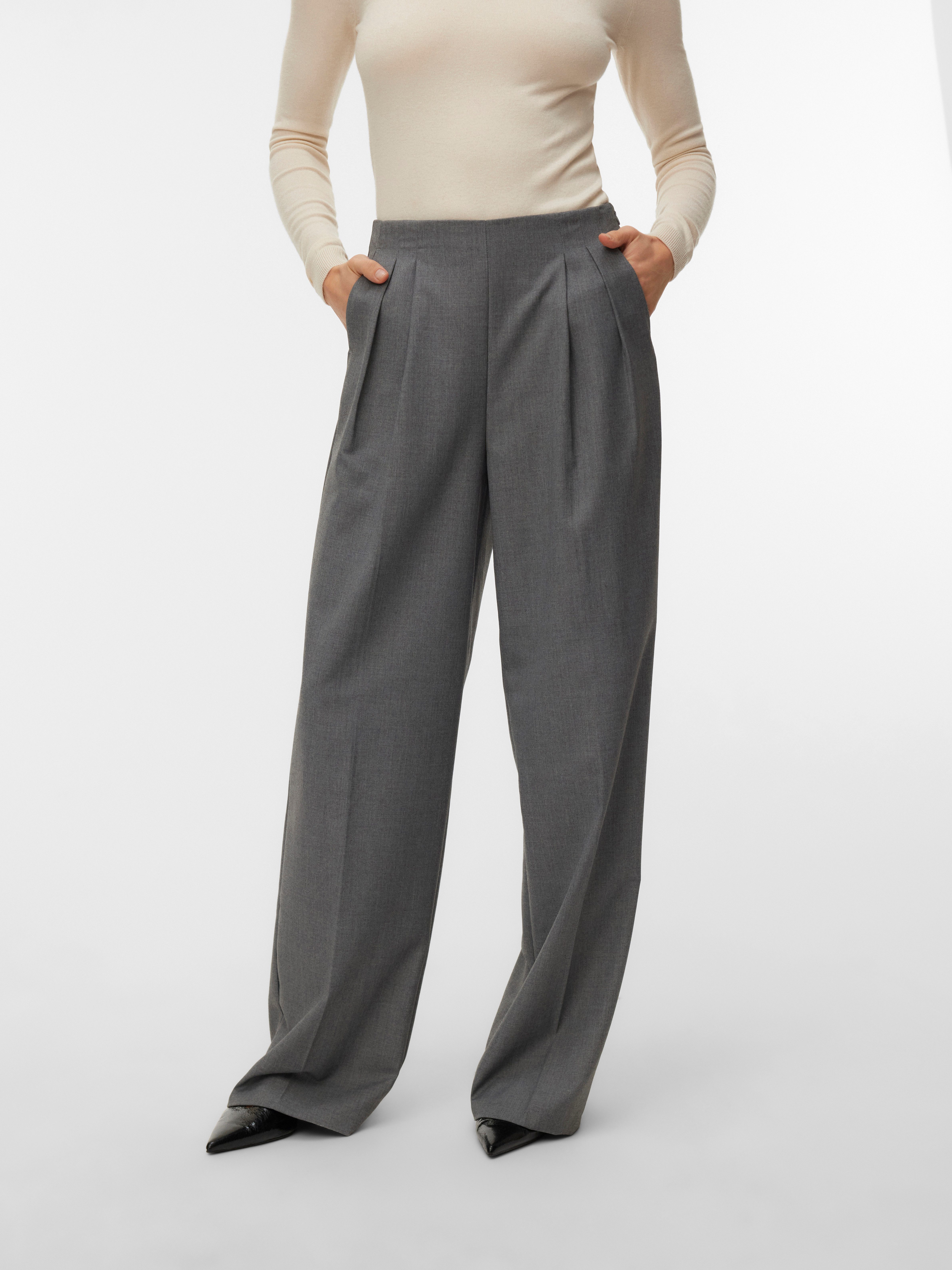 Vero Moda Anzughose VMHAILEY HW WIDE PLEAT PANT NOOS Hose mit weitem Beinschnitt, High Waist Bund