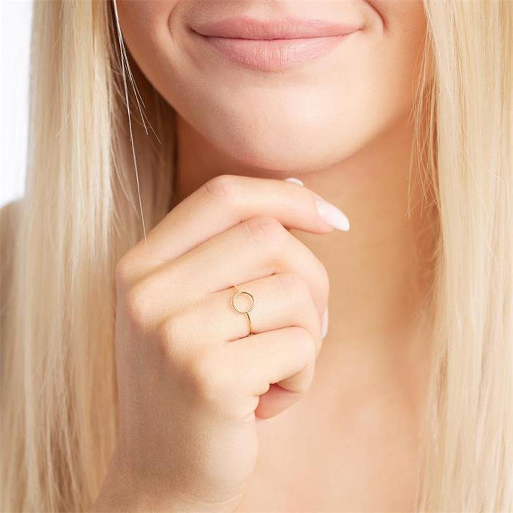 Unique Goldring Unique Damenring Kreis aus 375er Gold (Größe: 50mm)