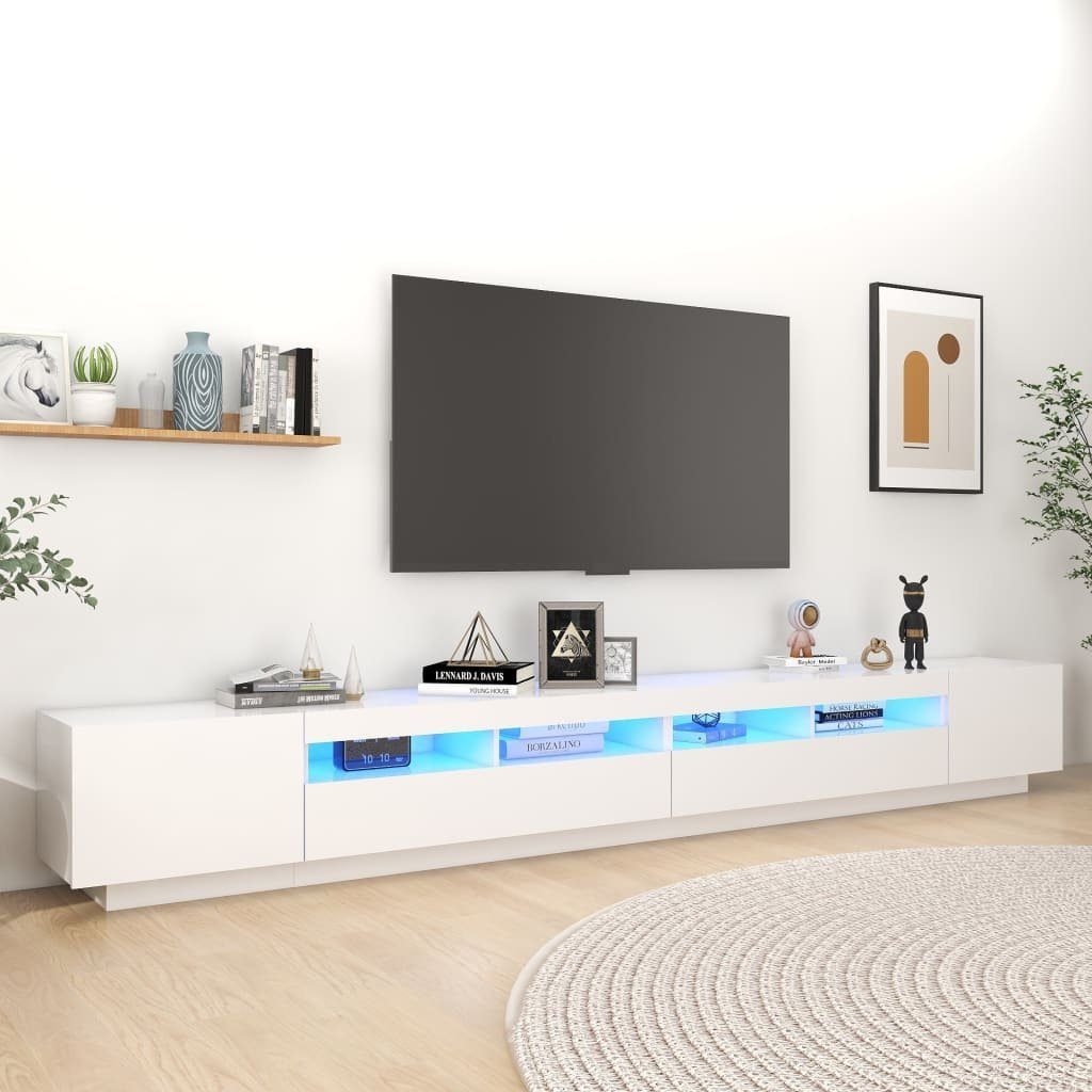 Weiß TV-Schrank LED-Leuchten cm (1-St) vidaXL 300x35x40 mit TV-Schrank