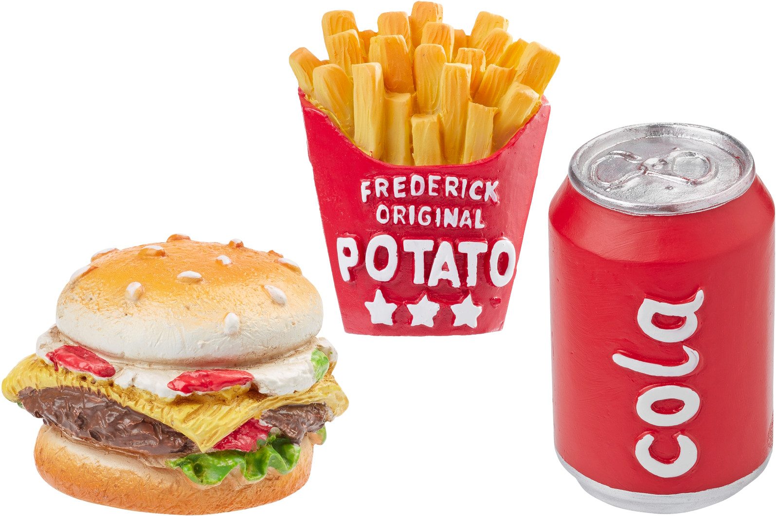 HobbyFun Dekofigur Fastfood (3 St), 3-tlg. Set