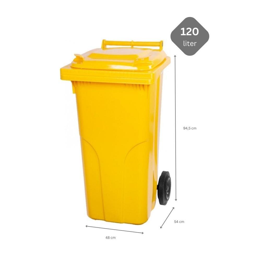Liter 120 Mülltrennsystem MGB HDPE-Kunststoff Gelb PROREGAL® Mülltonne