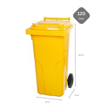 PROREGAL® Mülltrennsystem Mülltonne MGB 120 Liter HDPE-Kunststoff Gelb