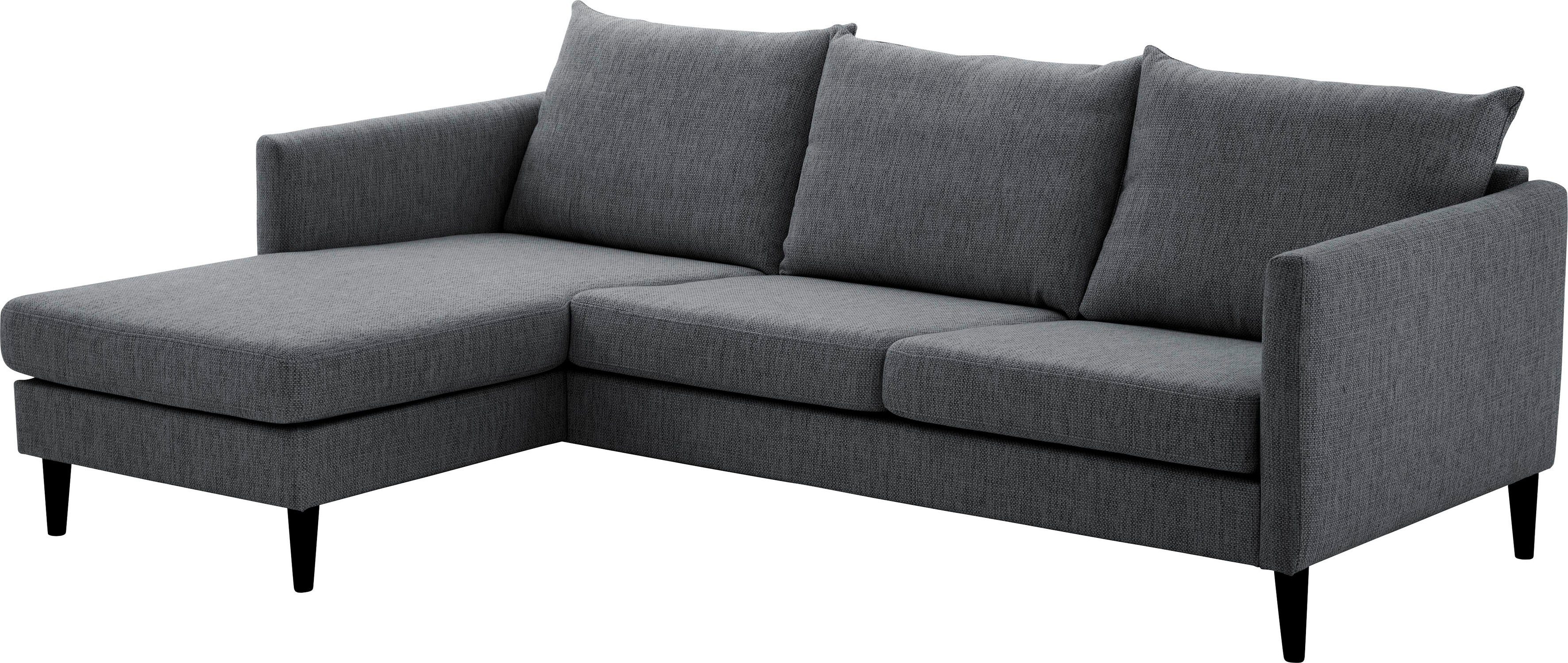 ATLANTIC home collection Ecksofa Rekvik L-Form, mit Wellenunterfederung, Ottomane beidseitig montierbar