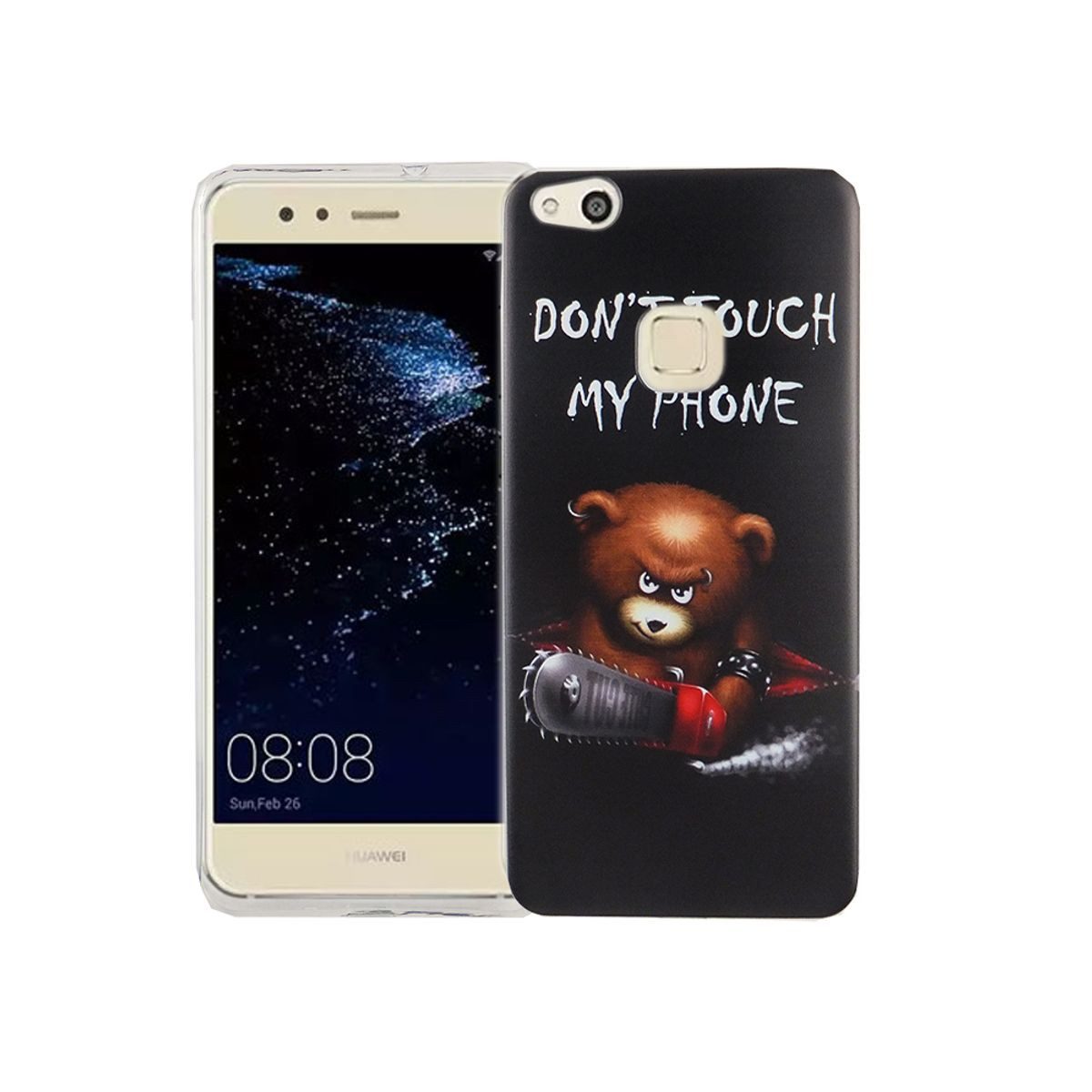 König Design Handyhülle Huawei P10 Lite, Huawei P10 Lite Handyhülle Bumper Backcover Schwarz