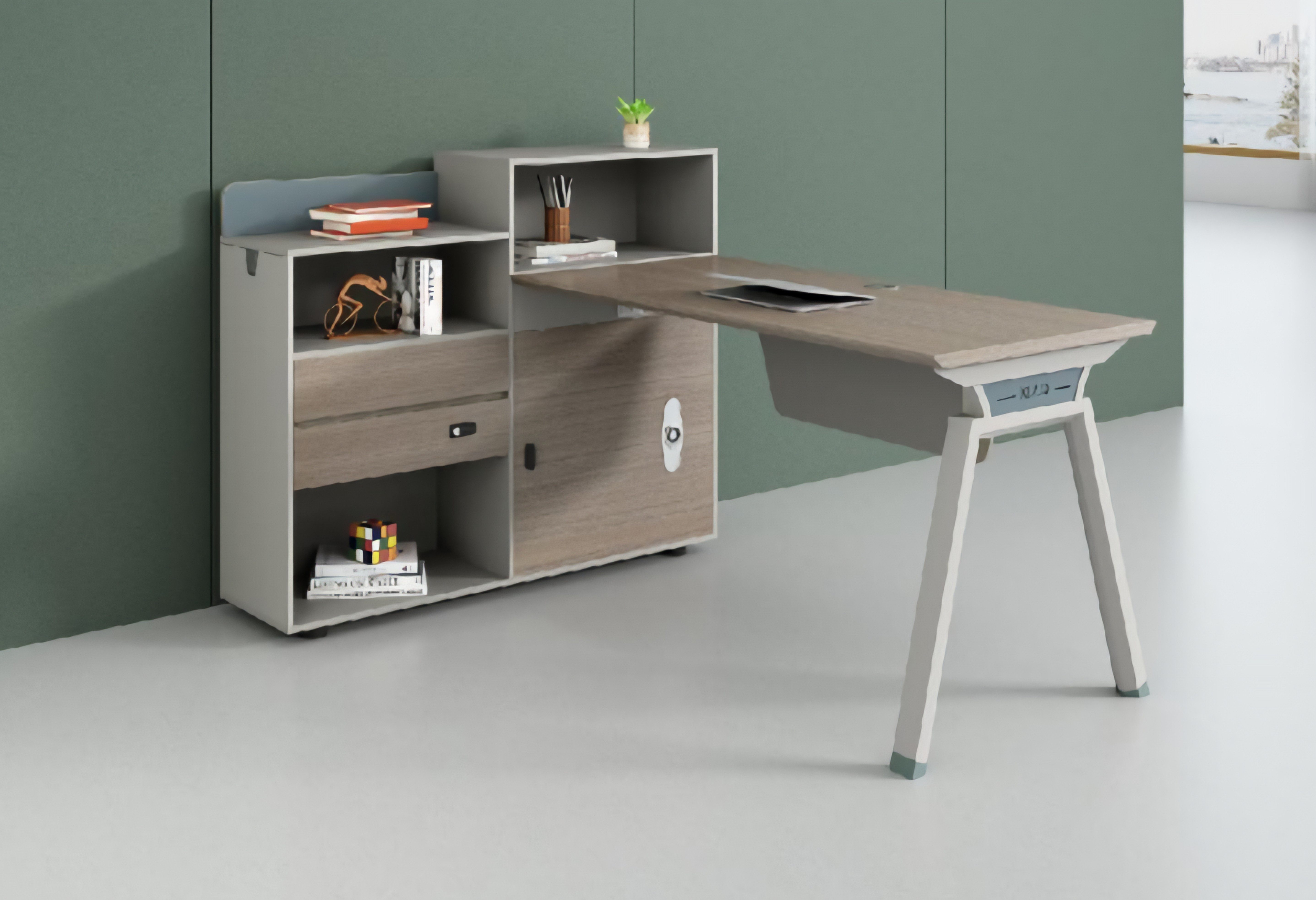 JVmoebel Eckschreibtisch Büroschrank Büro Einrichtung Schreibtisch Homeoffice Schreibtisch (Arbeitsplatz), Made in Europa