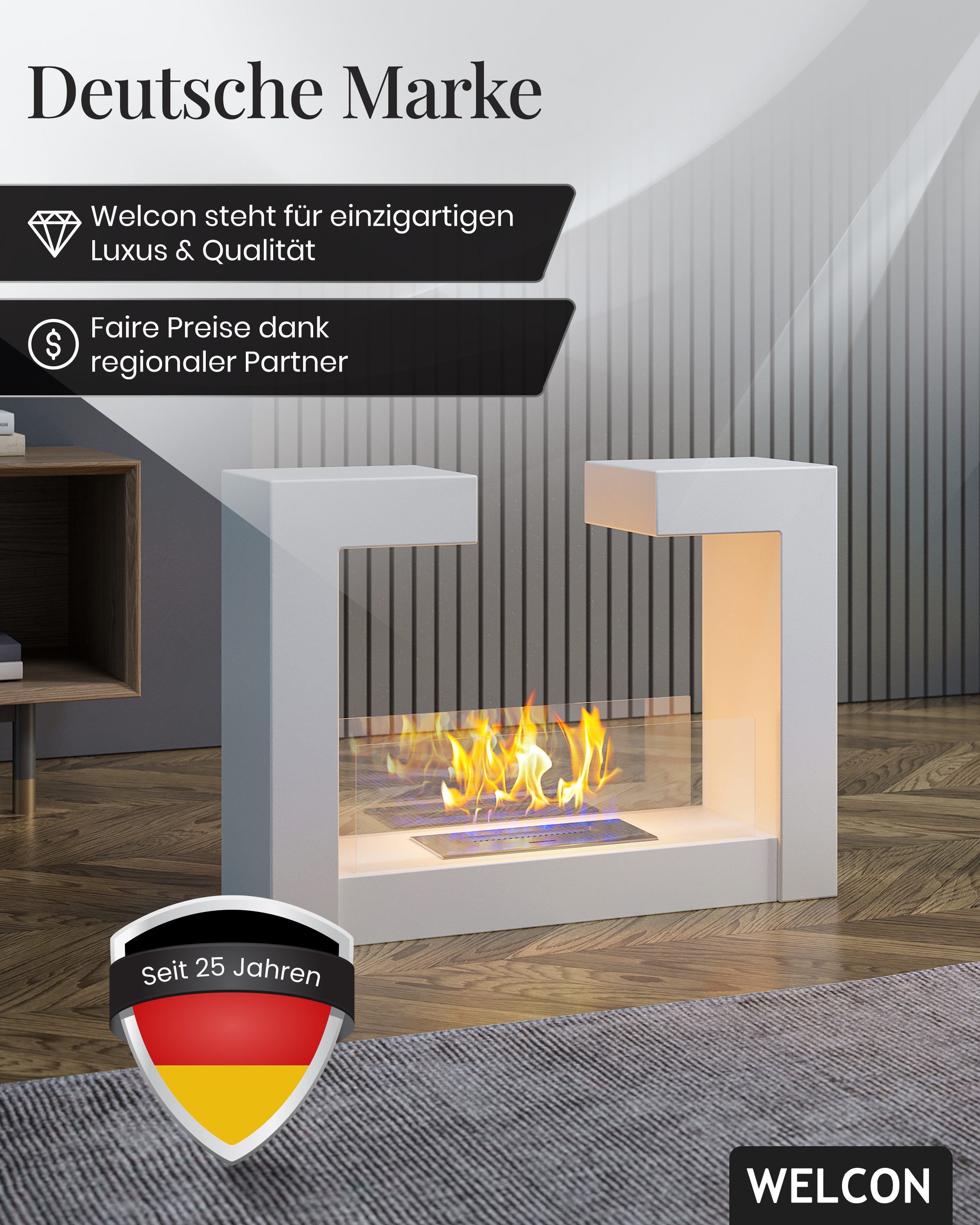 WELCON Echtfeuer-Dekokamin Bioethanol Kamin & Fireplace günstig online kaufen