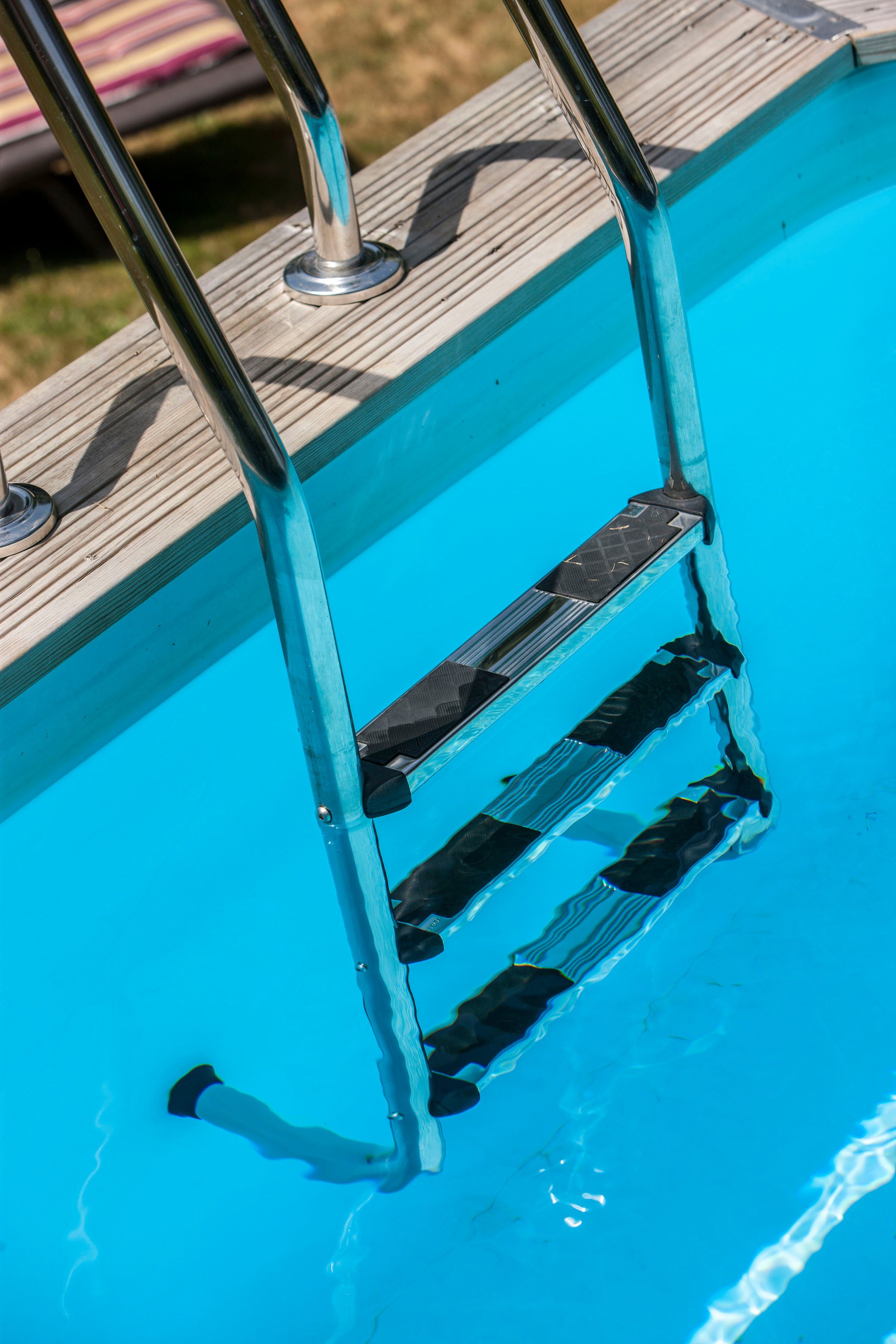 Gre Poolleiter für Echtholzpools, Edelstahl, 3 Stufen