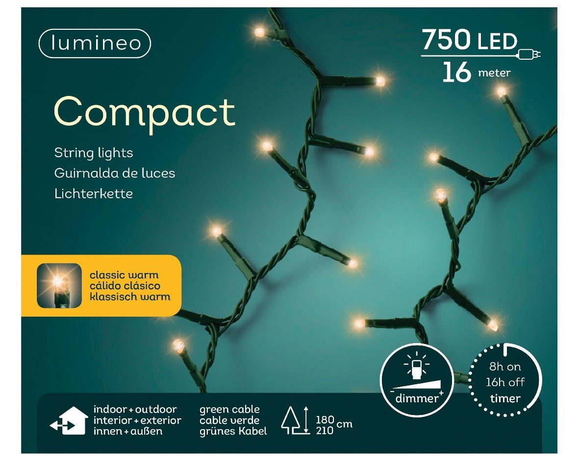 Lumineo LEDLichterkette »Lumineo Lichterkette Compact 750 LED's 16 m