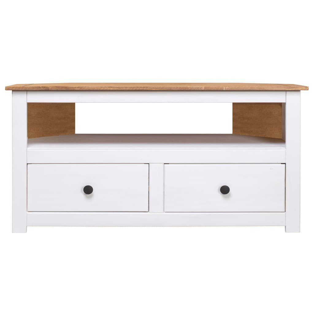 vidaXL TV-Schrank NA TV-Eckschrank Weiß 93x49x49 cm Massivholz Panama-Kiefer Fernseher K