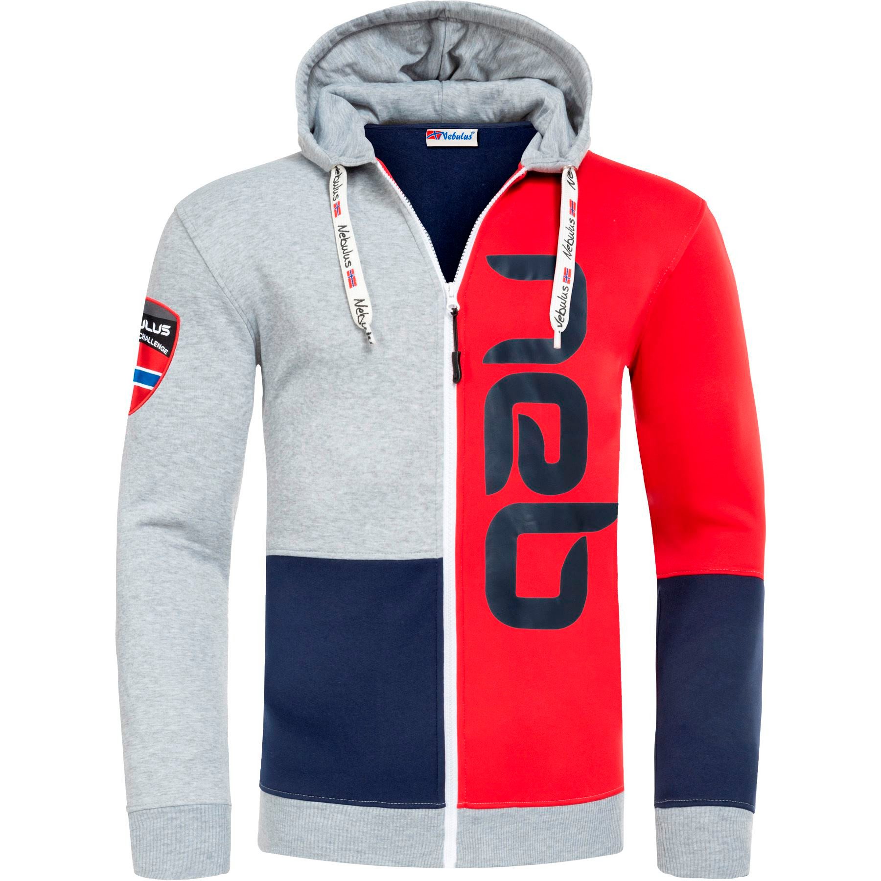 Nebulus Sweatjacke NEBSTER, P6110 - Herren, navy-rot-grau, M
