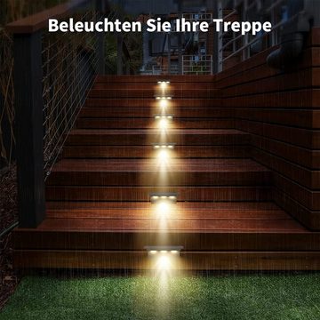 yozhiqu LED Außen-Wandleuchte Solar-Stufenleuchten, Garten Wandleuchten, Treppenleuchten, Wasserdicht nach IP65, geeignet für Gärten, Höfe, Treppen, Veranda