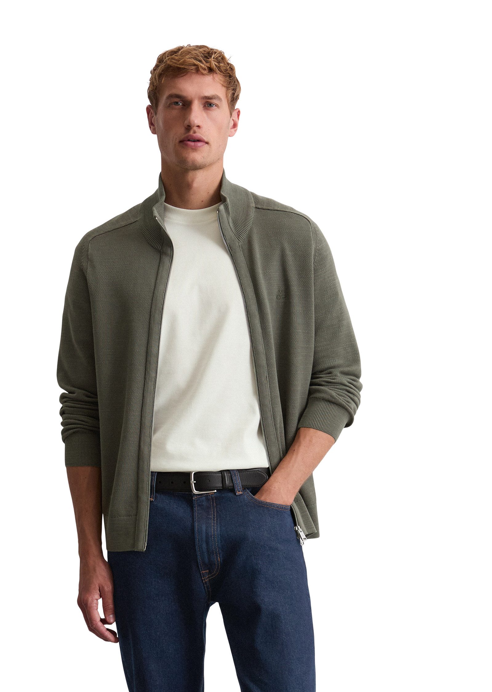 Marc O'Polo Cardigan aus feinem Bio-Baumwoll-Piqué