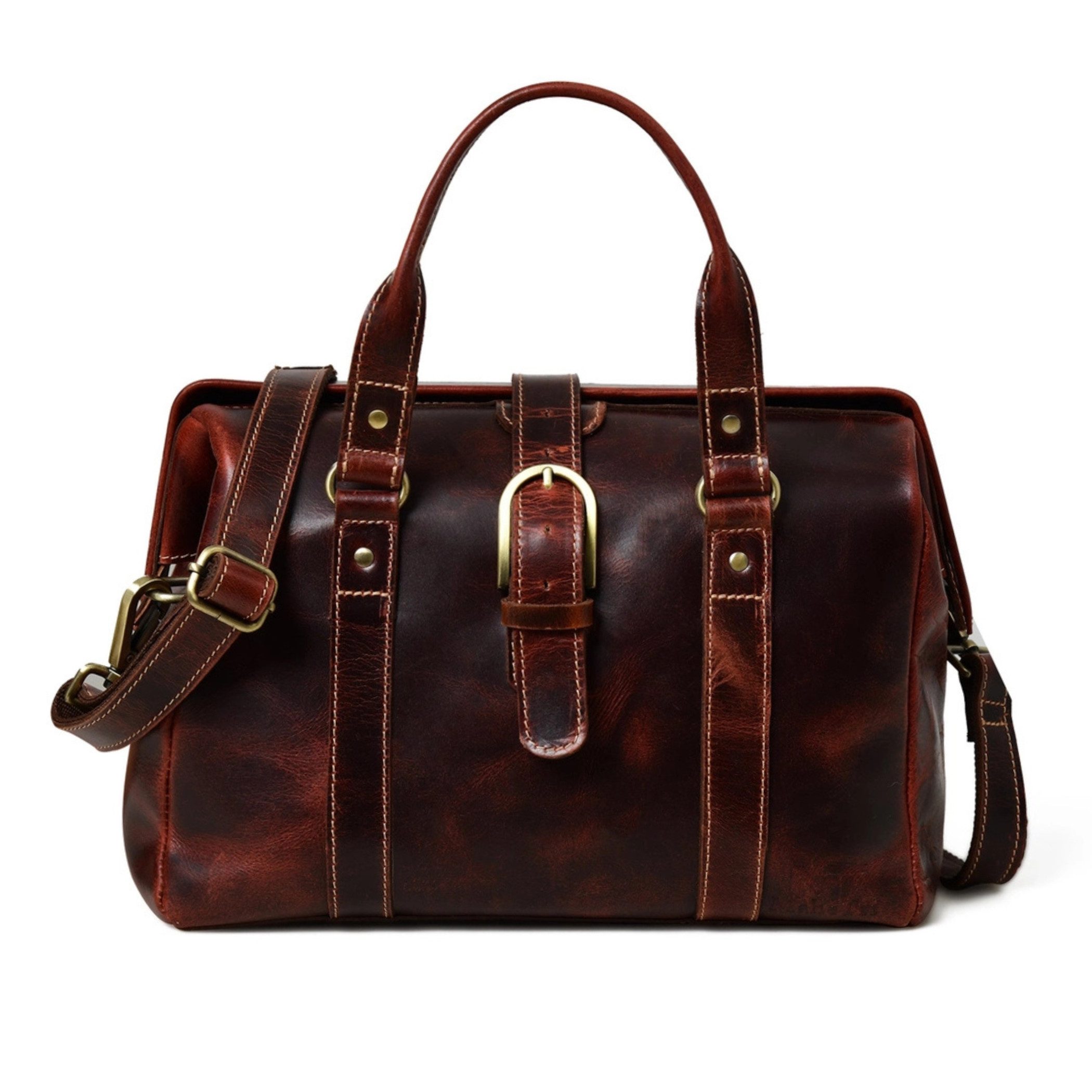 Ella Eisvogel Henkeltasche Echtleder Henkeltasche– große Leder Handtasche Damen, Elegante Ledertasche mit Schultergurt für Büro, Alltag und Reisen