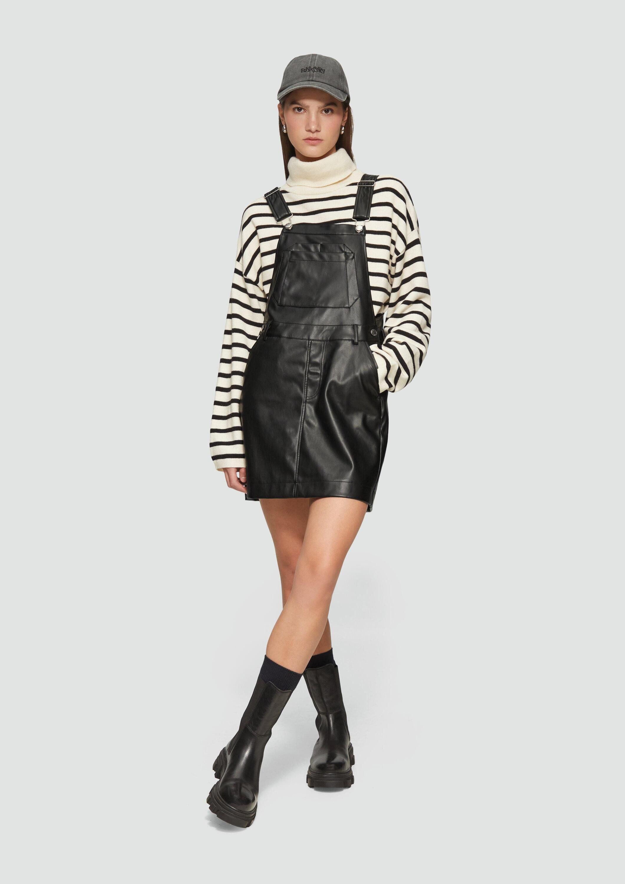 QS Minikleid Kleid Latzkleid in Leder-Optik – Bild 5 von 5
