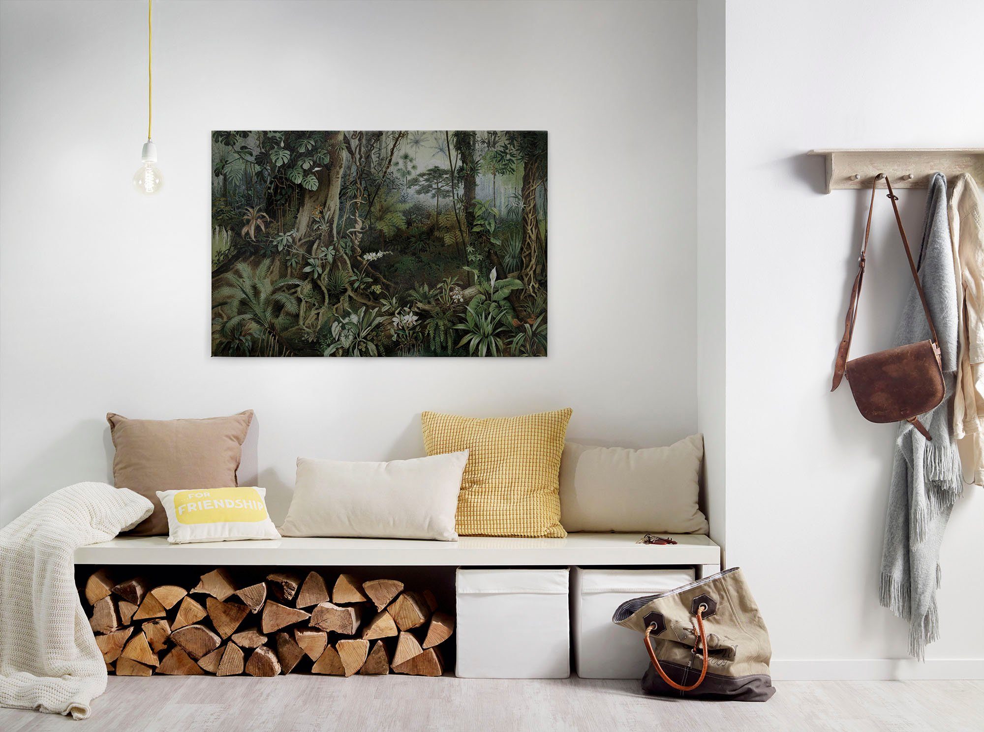 A.S. Création Leinwandbild jungle, Gemälde, Kinder, Kunst (1 St), Keilrahmen Bild Dschungel Wald Leinwand-Bild Wohnzimmer modern Kinder