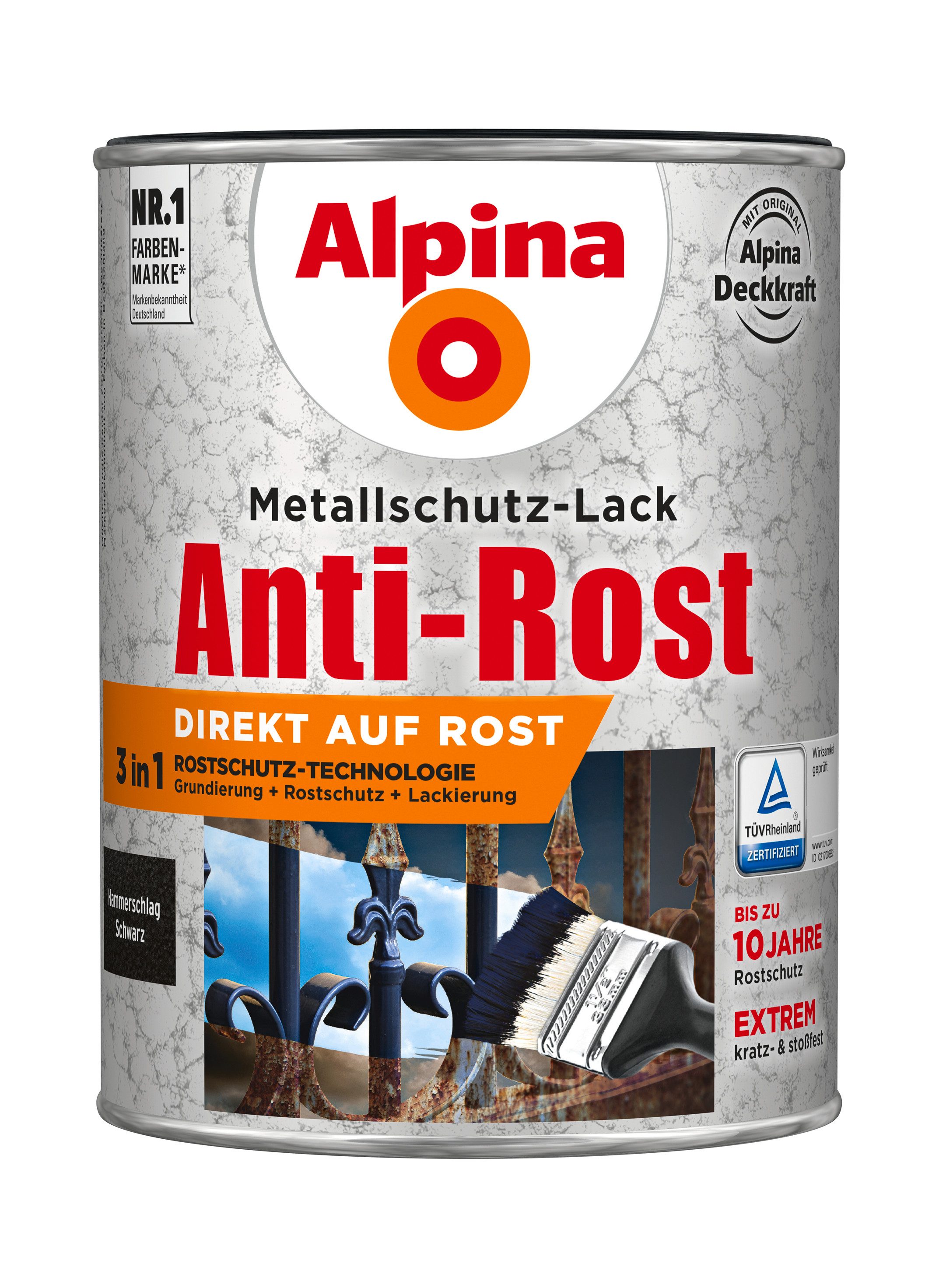 Alpina Metallschutzlack Metallschutzlack Anti-Rost Hammerschlag