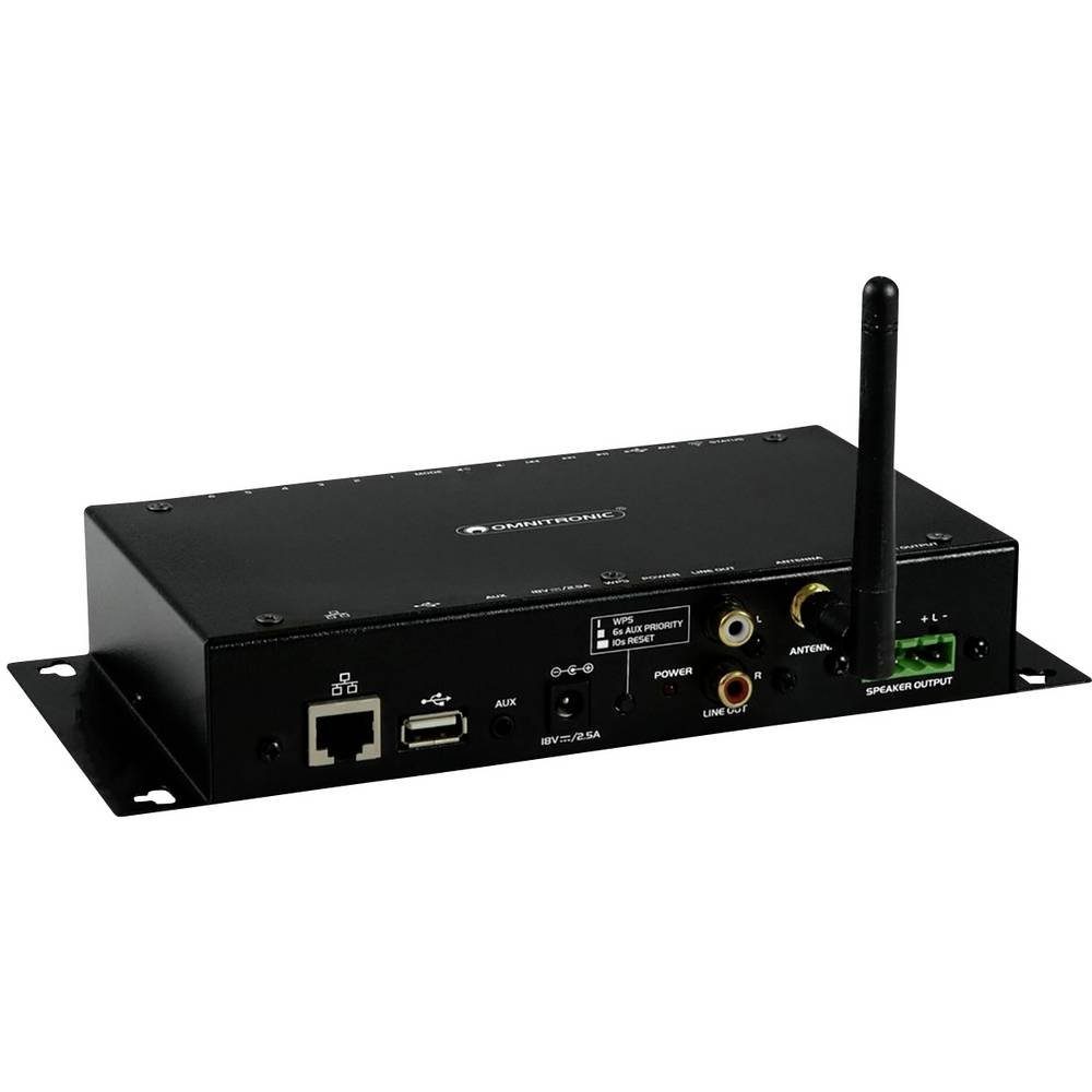 Omnitronic WLAN Multiroom Streaming Verstärkersystem DLNA, Internetradio, USB, (AirPlay, AV-Receiver WLAN)