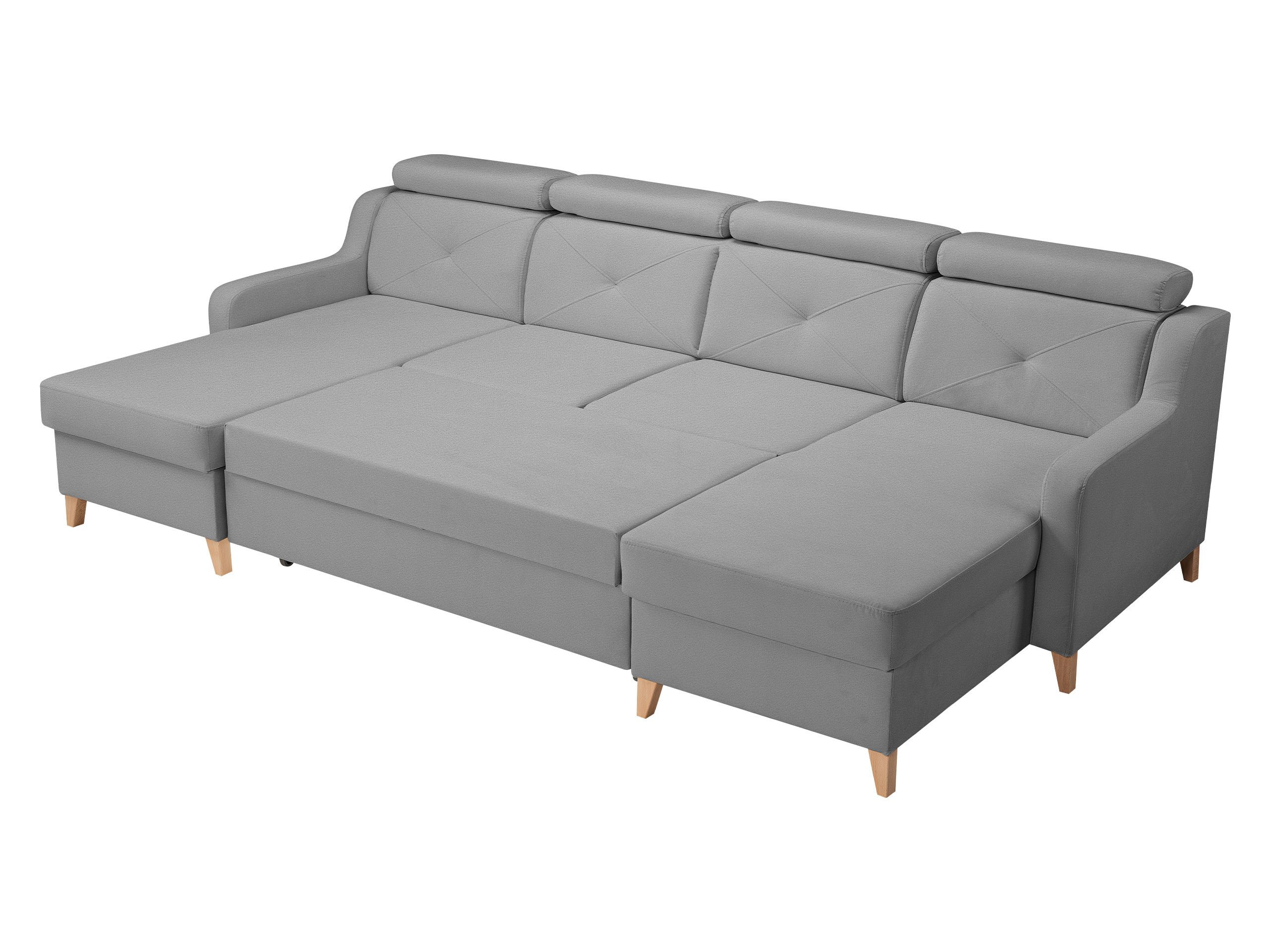 MIRJAN24 Wohnlandschaft Marbella U, Holzfüße, Einstellbare Kopfstützen