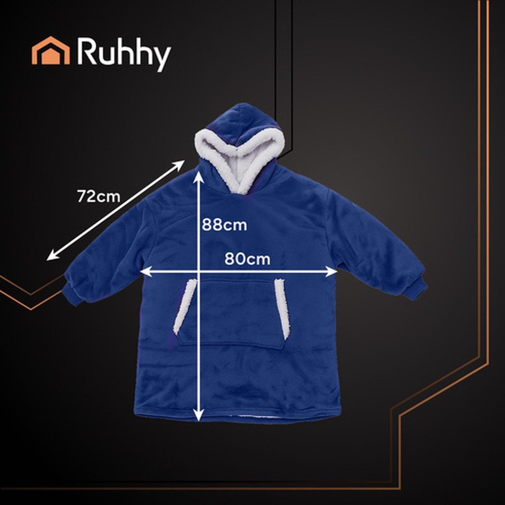 Ruhhy Longpullover Decken-Sweatshirt XXL-Hoodie (Spar-Set, oversize) Innenfutter aus Fell-/Lammfell-Imitat sorgt für wohlige Wärme