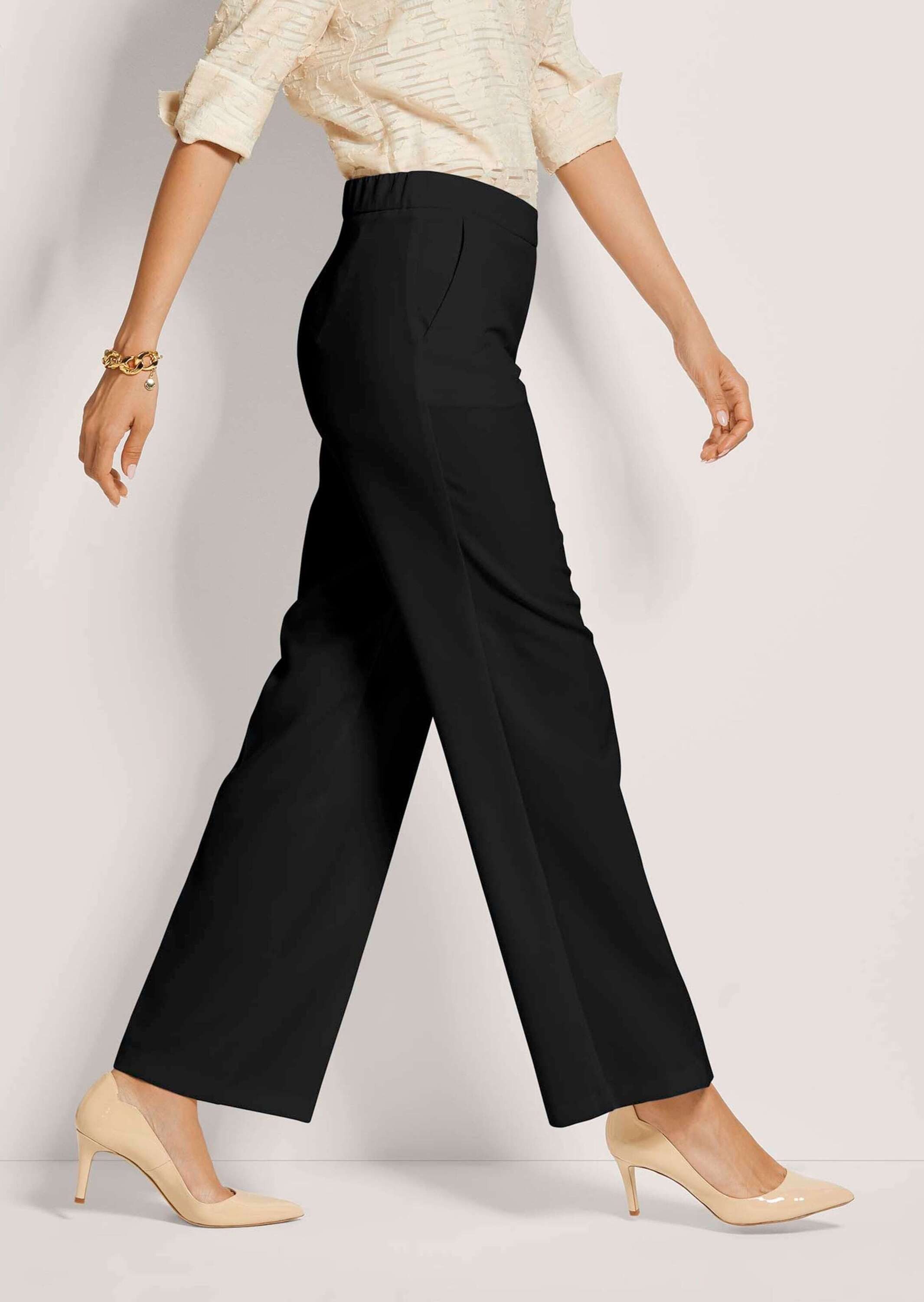 MADELEINE Schlupfhose Kurzgröße: Elegante Damenhose mit Bügelfalten Weite Hose mit bequemem Schlupfbund, elastisch und modern