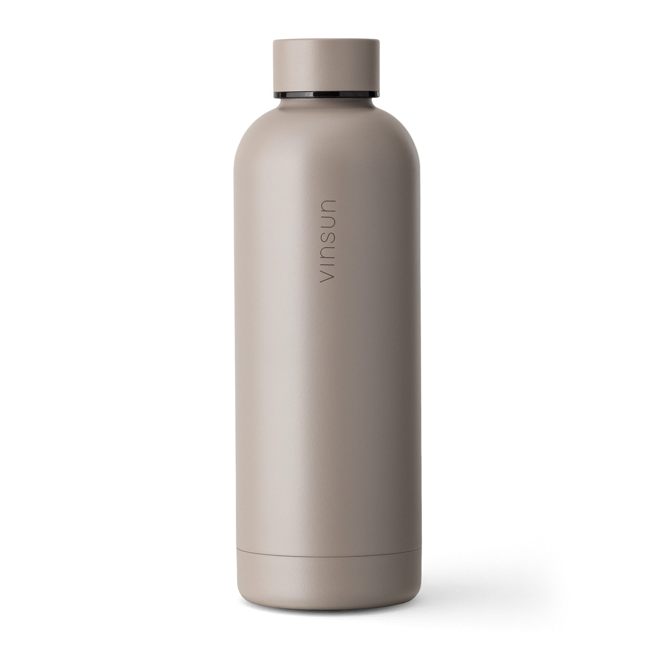 Vinsun Isolierflasche Edelstahl Flasche 500ml, Thermoflasche Kohlensäure geeignet, BPA frei, Auslaufsicher, doppelwandig, bruchsicher, geruchs- & geschmacksneutral