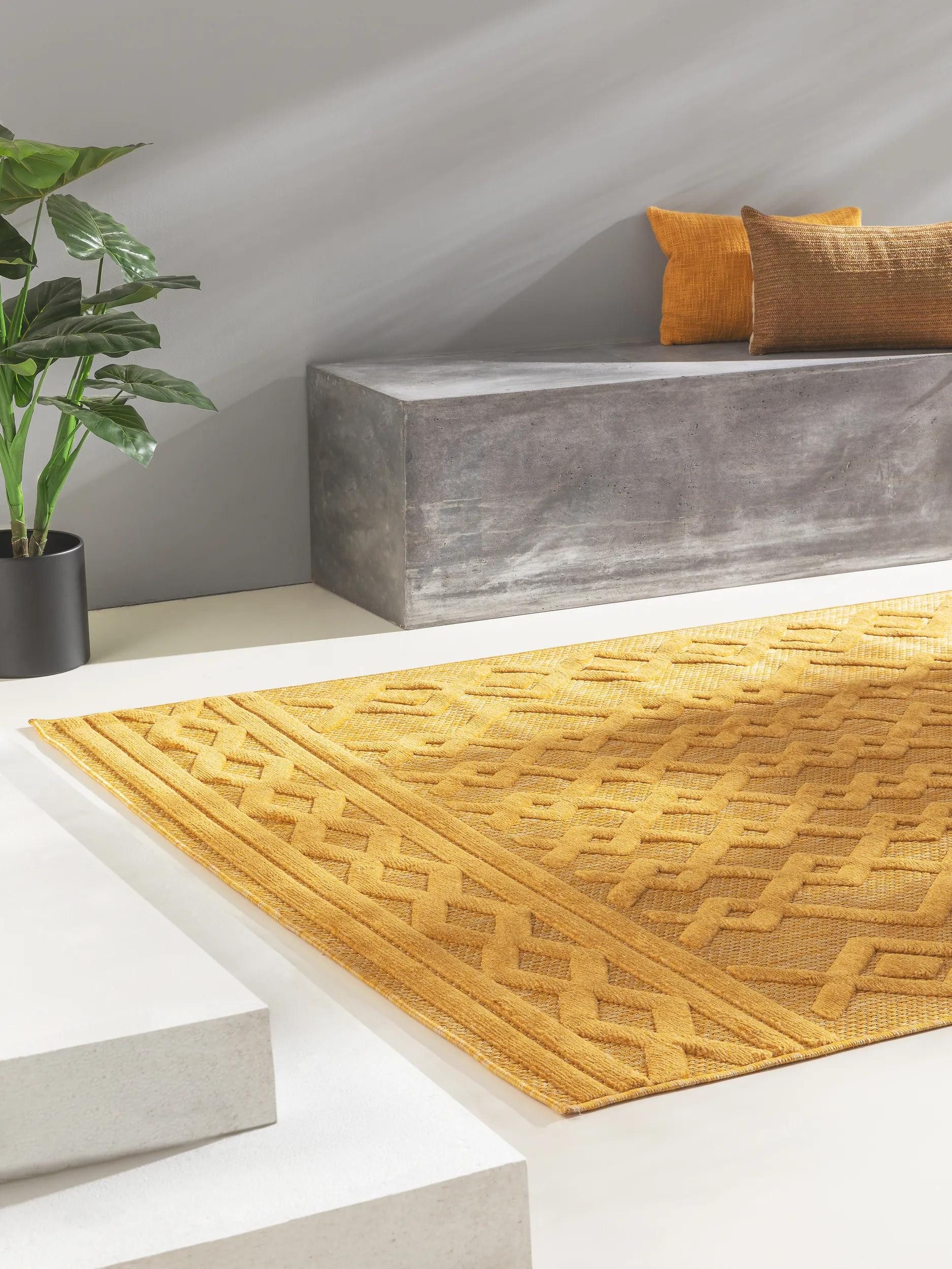 benuta Outdoorteppich Bonte, rechteckig, Höhe: 5 mm, Teppich Wohnzimmer, Schlafzimmer, Esszimmer, Flur, Kunstfaser, Cozy