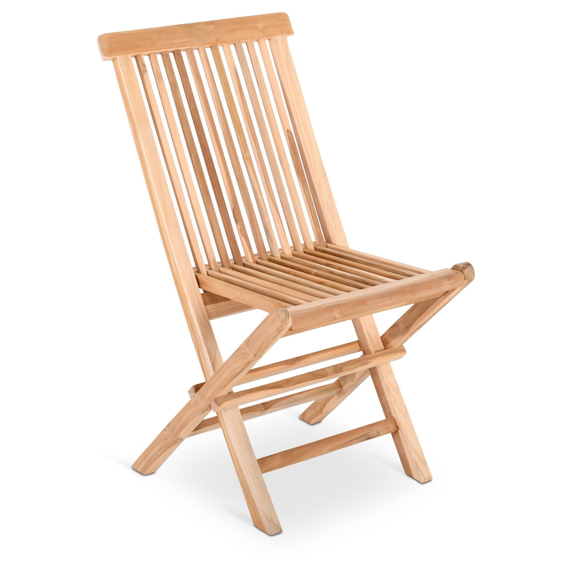 Raburg Gartenstuhl klappbar, Teakholz-Klappstuhl massiv in Natur, Anja (2er-Set), exklusiver Klappmechanismus