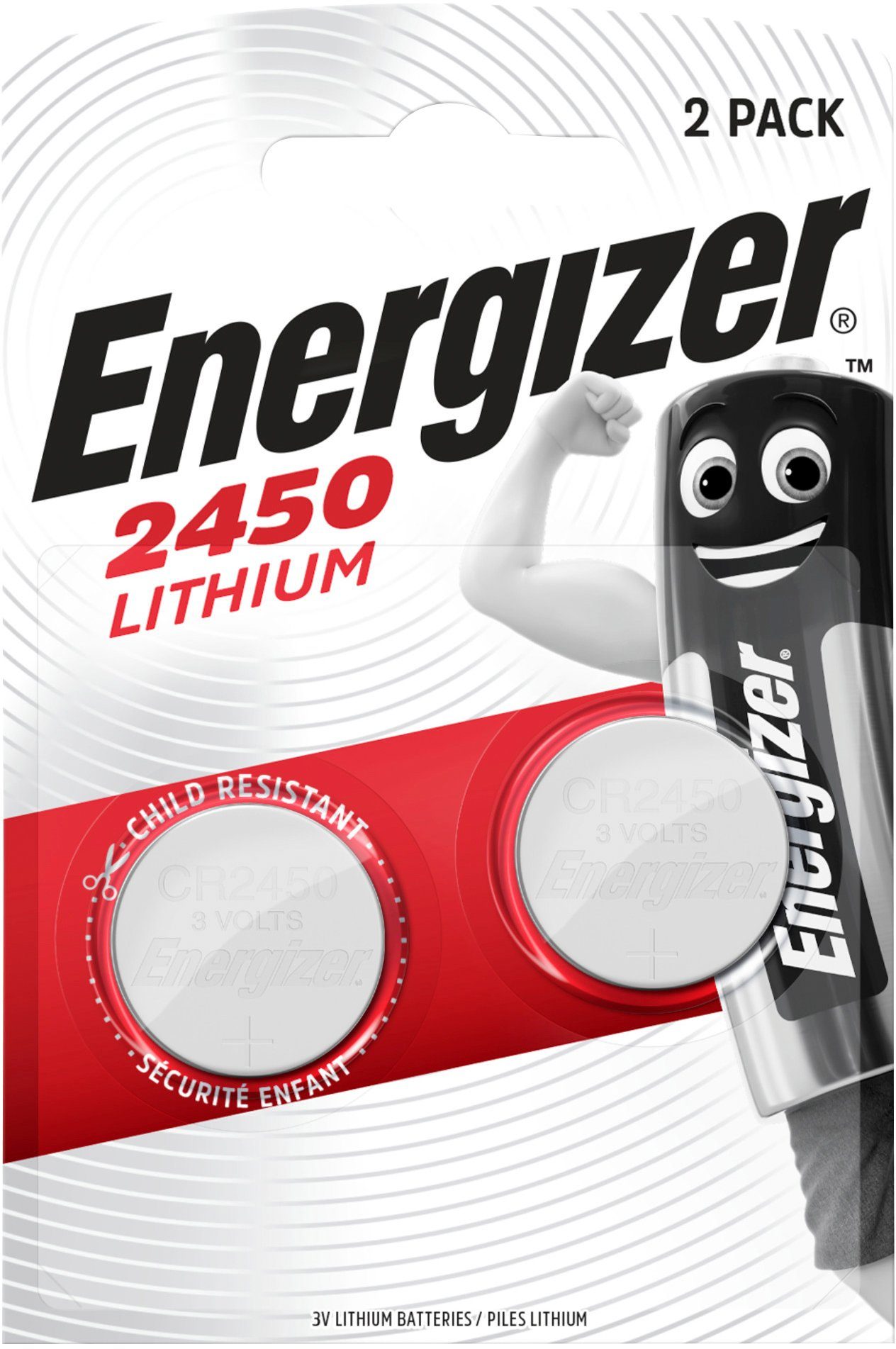 Knopfzelle, CR2450 V) (3 Energizer CR2450 Knopfzellen