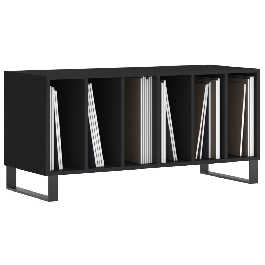 vidaXL Media-Regal Plattenschrank Schwarz 100x38x48 cm Holzwerkstoff, 1-tlg günstig online kaufen