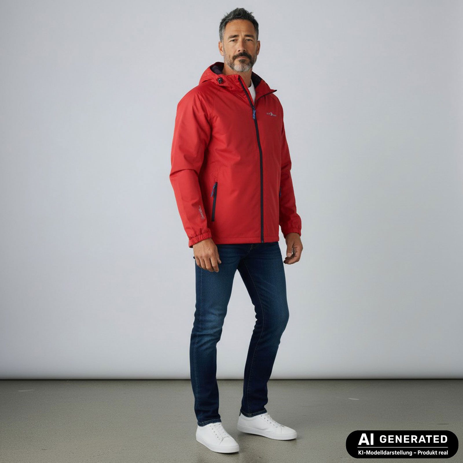 Blue Wave Funktionsjacke Fabian Herren Regenjacke - Wander- & Fahrradjacke inklusive Packsack Wasserdicht, Winddicht, Atmungsaktiv, Verschweißte Nähte, Mesh-Futter