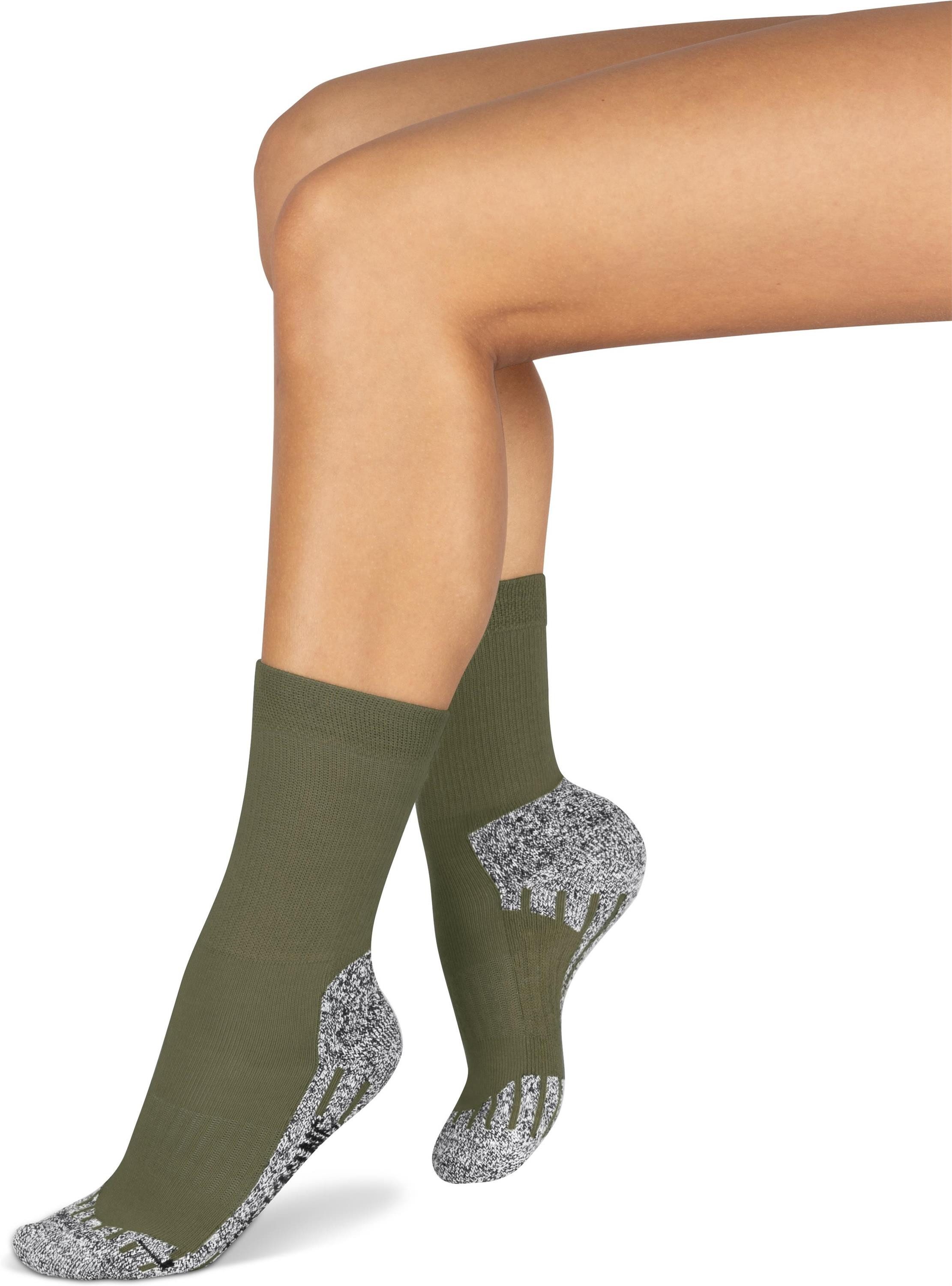 normani Wandersocken 2 Paar Coolmax Trekking-Funktionssocken (Set, 2 Paar) spezielle Polsterung im Fersen- und Ballenbereich