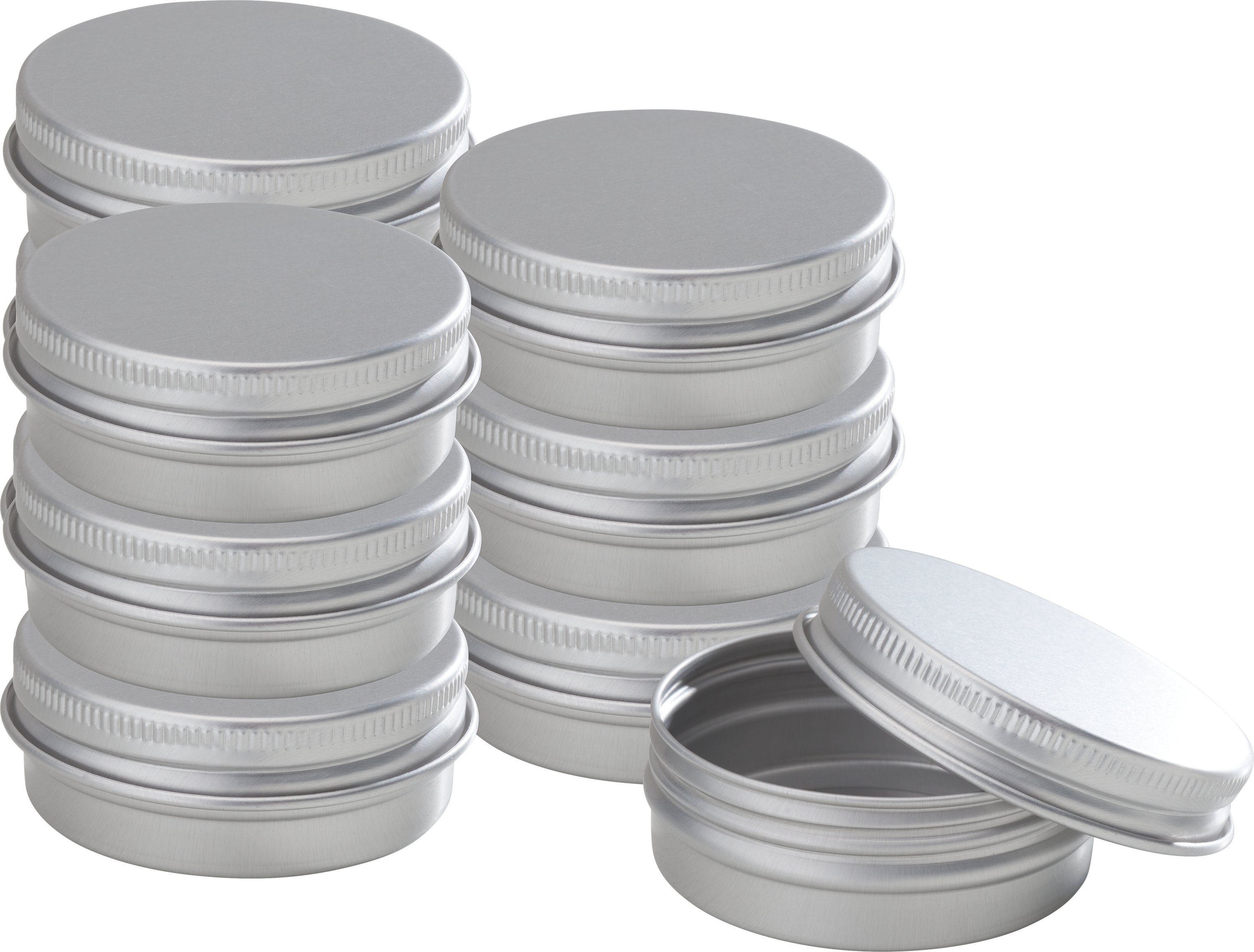 VBS Aufbewahrungsbox Rund, mit Schraubdeckel Aluminium günstig online kaufen