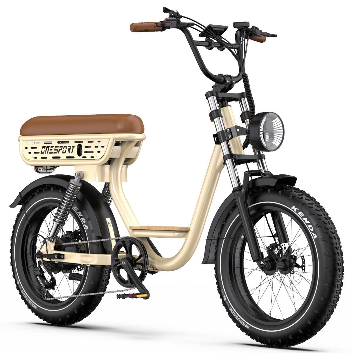 Onesport E-Bike Cityrad W77 herren u. damen Elektrofahrrad 864WH cityrad 20×4.0Zoll 18AH 65Nm, 7 Gang Shimano Shimano Schaltwerk, Kettenschaltung, Heckmotor, 864 Wh, max. Steigwinkel 20°-30°, für Körpergrößen von 160-200cm geeignet