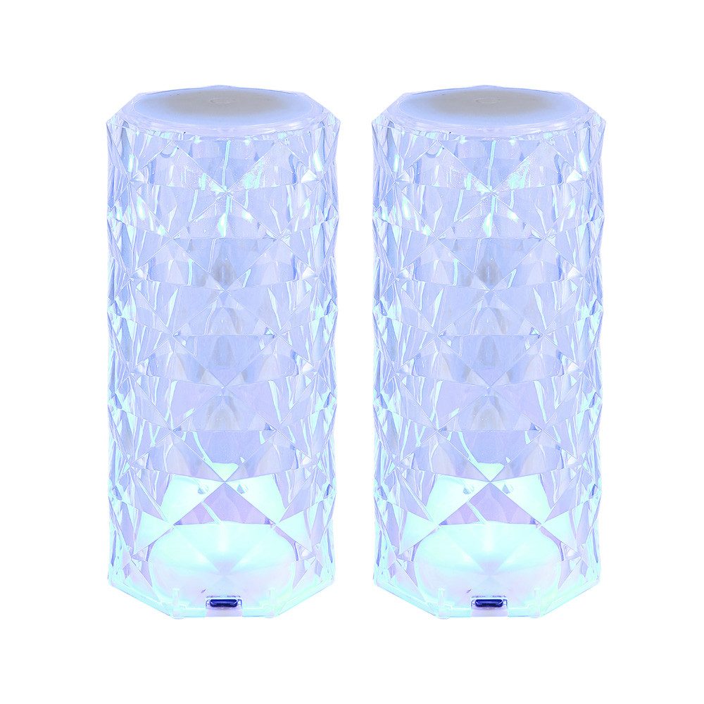 GLOBO LIGHTING LED Tischleuchte, LED-Leuchtmittel fest verbaut, Tischlampe Nachttischlampe Touch Akkulampe dimmbar LED H 15,8 cm 2x