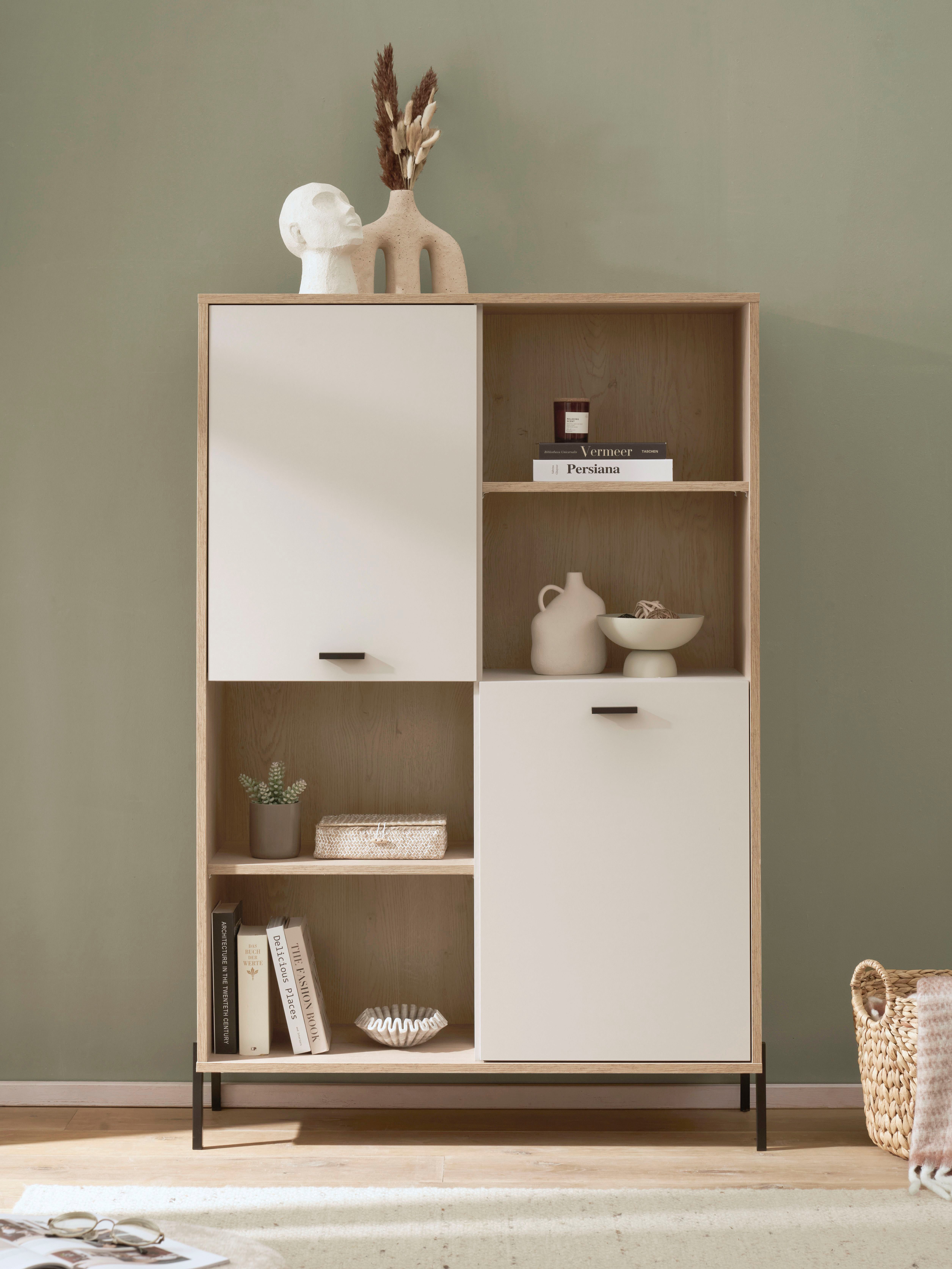 Home affaire Regalelement Fredericia, modernes Regal, Kommode in Kaschmir, Highboard, Standregal, ausreichend Stauraum, offene & geschlossene Fächer, 105 cm breit