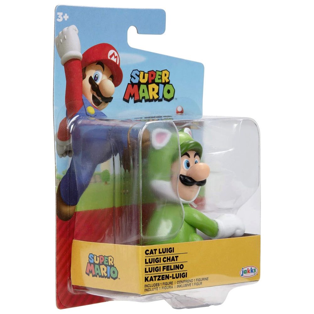 Nintendo Spielfigur Nintendo Super Mario Figur Cat Luigi, 6,5 cm