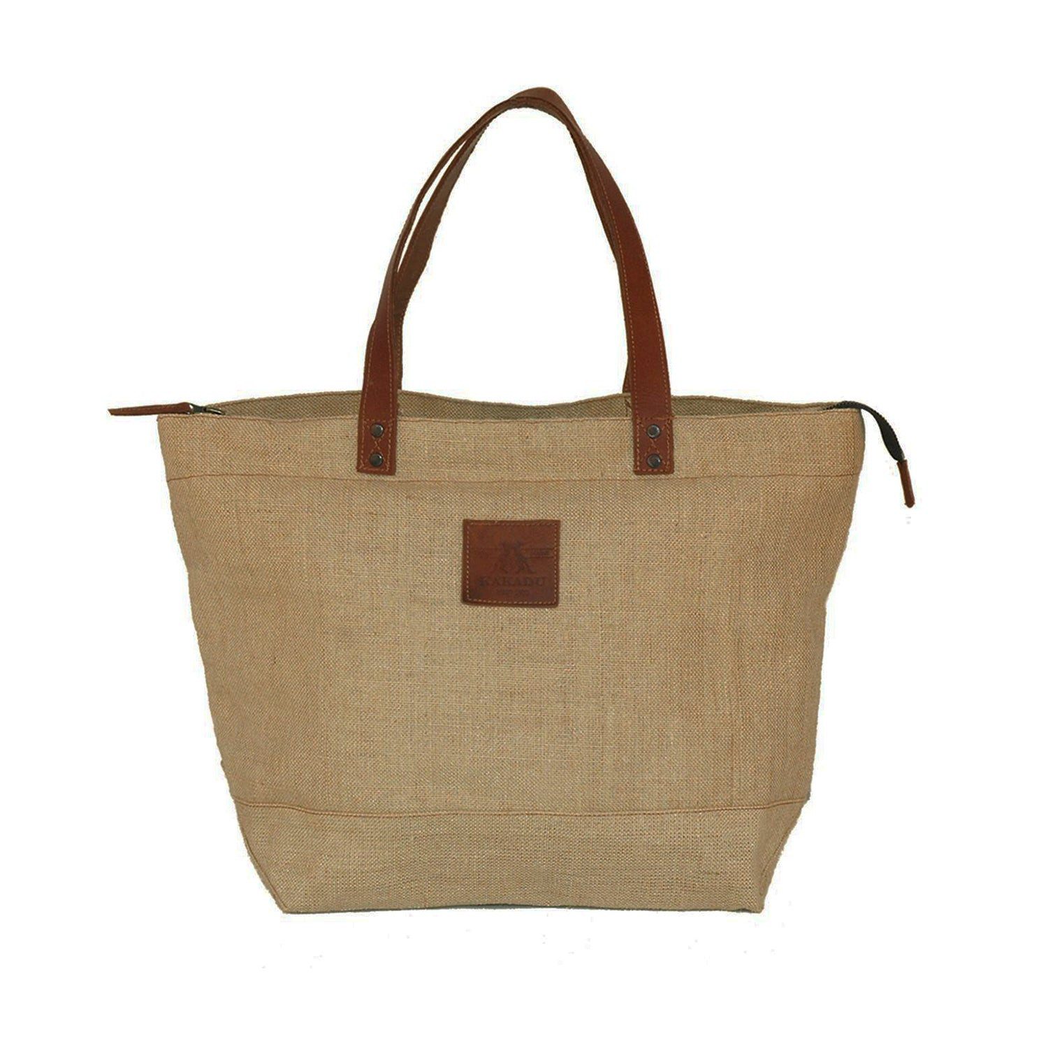 Outbacker Schultertasche Schultertasche, Shopper aus Jute & Leder günstig online kaufen