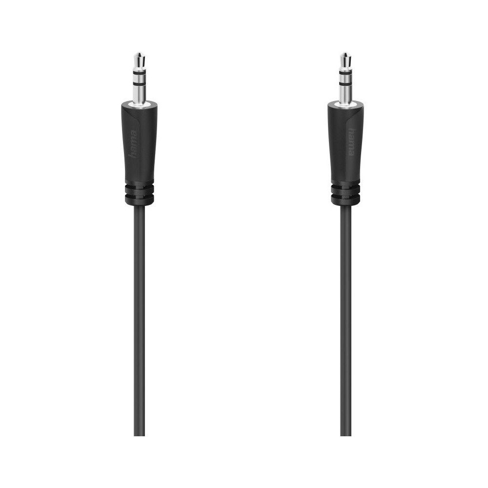 Hama Hama Stereo Audio-Kabel 0,5m 3,5-mm Stecker Audio-Kabel, 3,5 mm Jack Männlich, 3,5 mm Jack Männlich, Schwarz