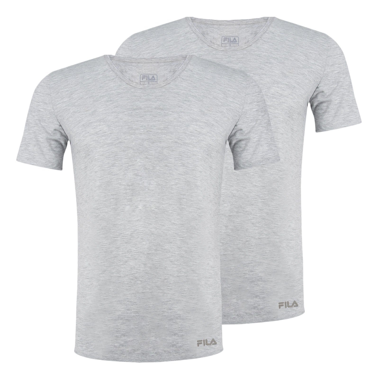 weichem Baumwolljersey aus 3er Round-Neck Fila 400 T-Shirt grey Pack