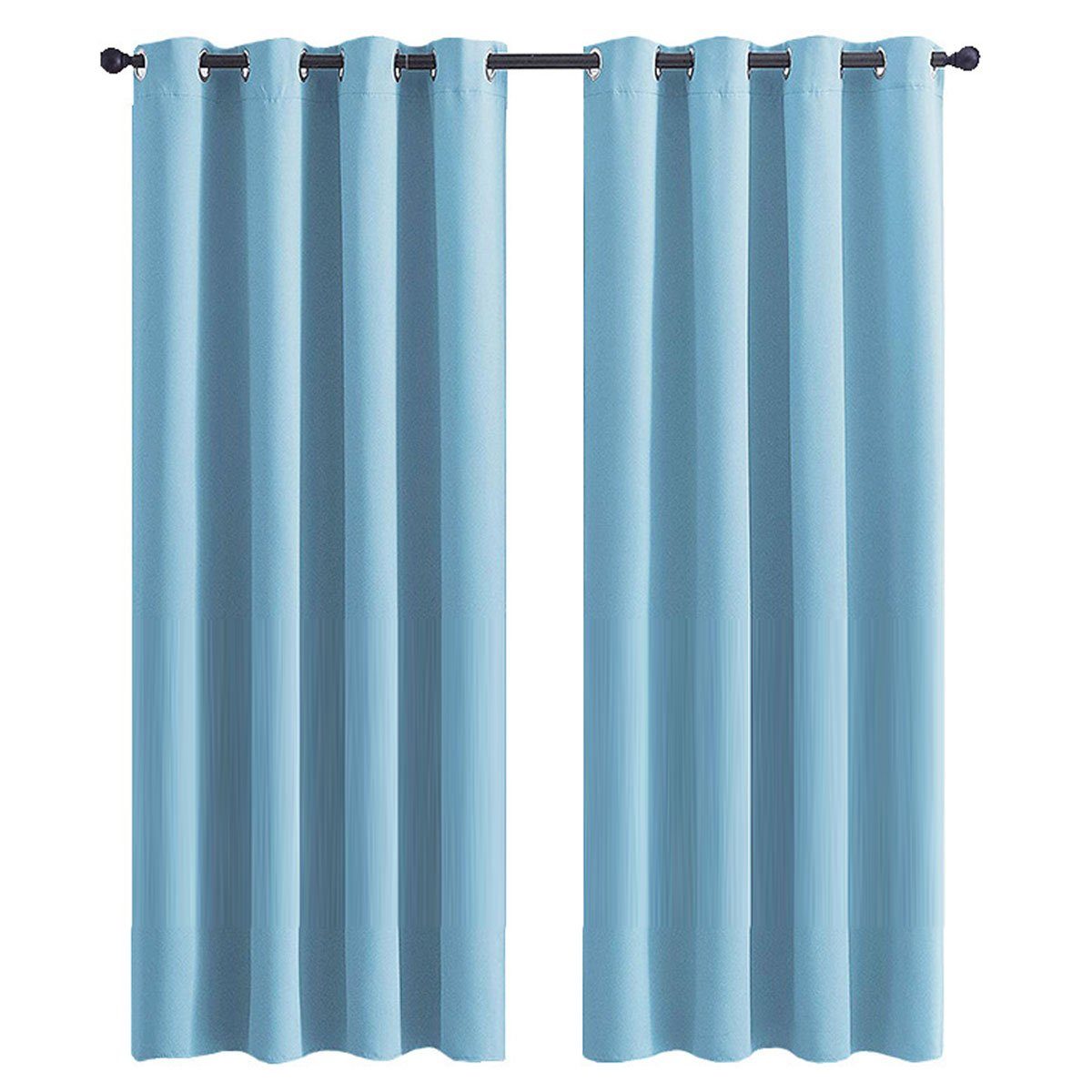 mit für Vorhang Schlafzimmer, Juoungle blau Verdunkelungsvorhänge blickdicht, Ösen Vorhang,